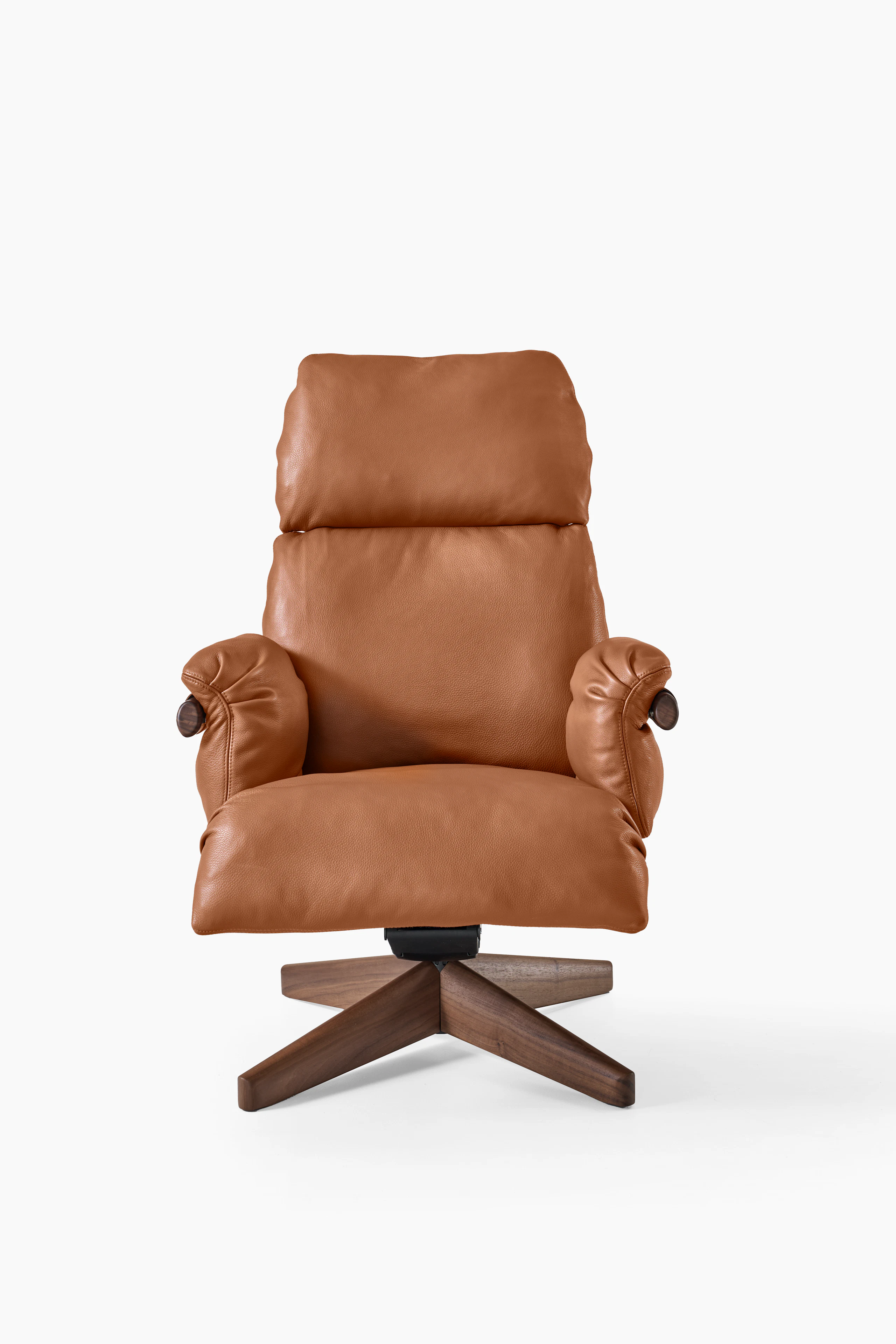 Ramus Lounge Chair - Comfort Leather, Chestnut Brown, Walnut, Gunmetal