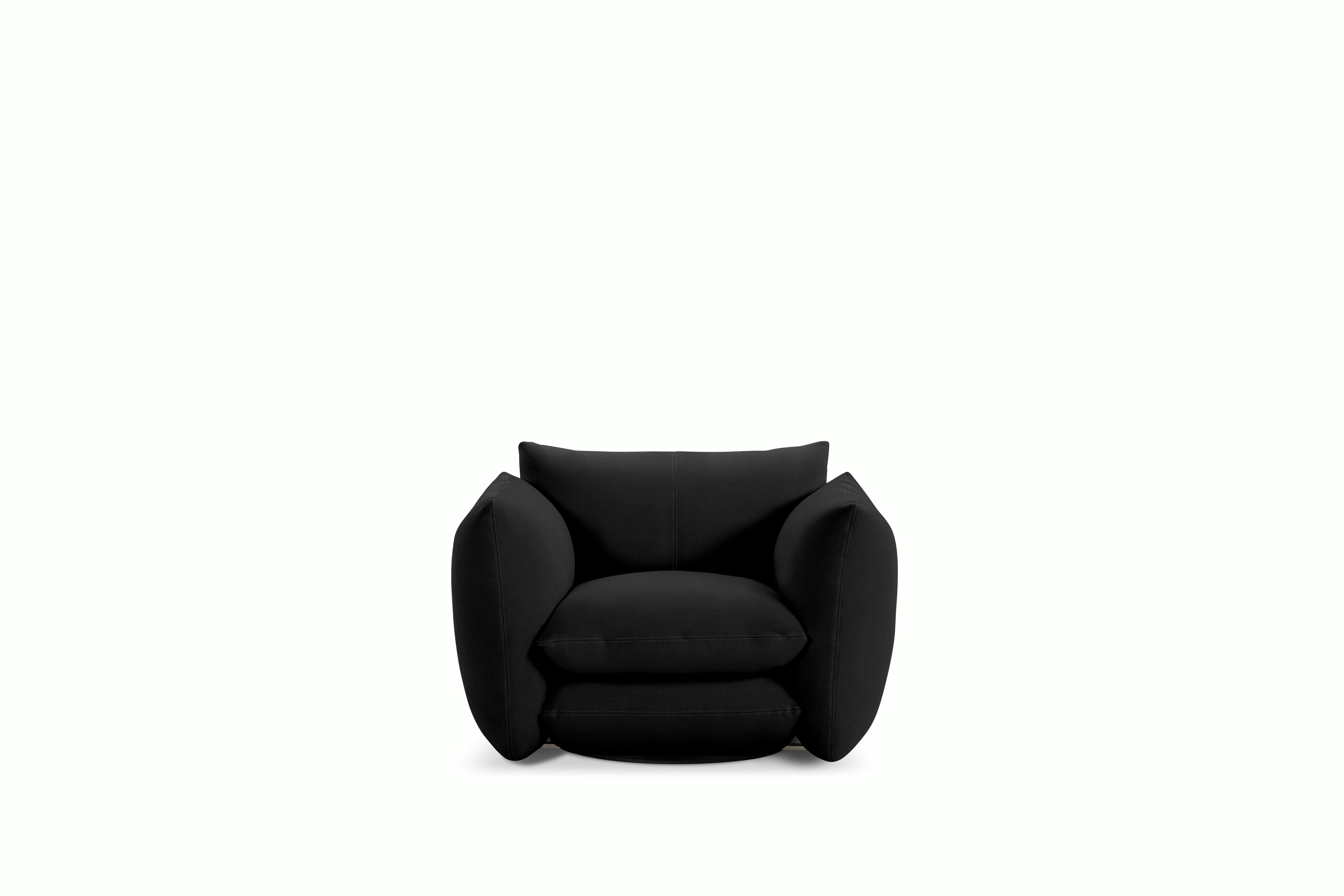 Perron Pillo Lounge Chair - Swivel or Fixed,  Iseo,  Black