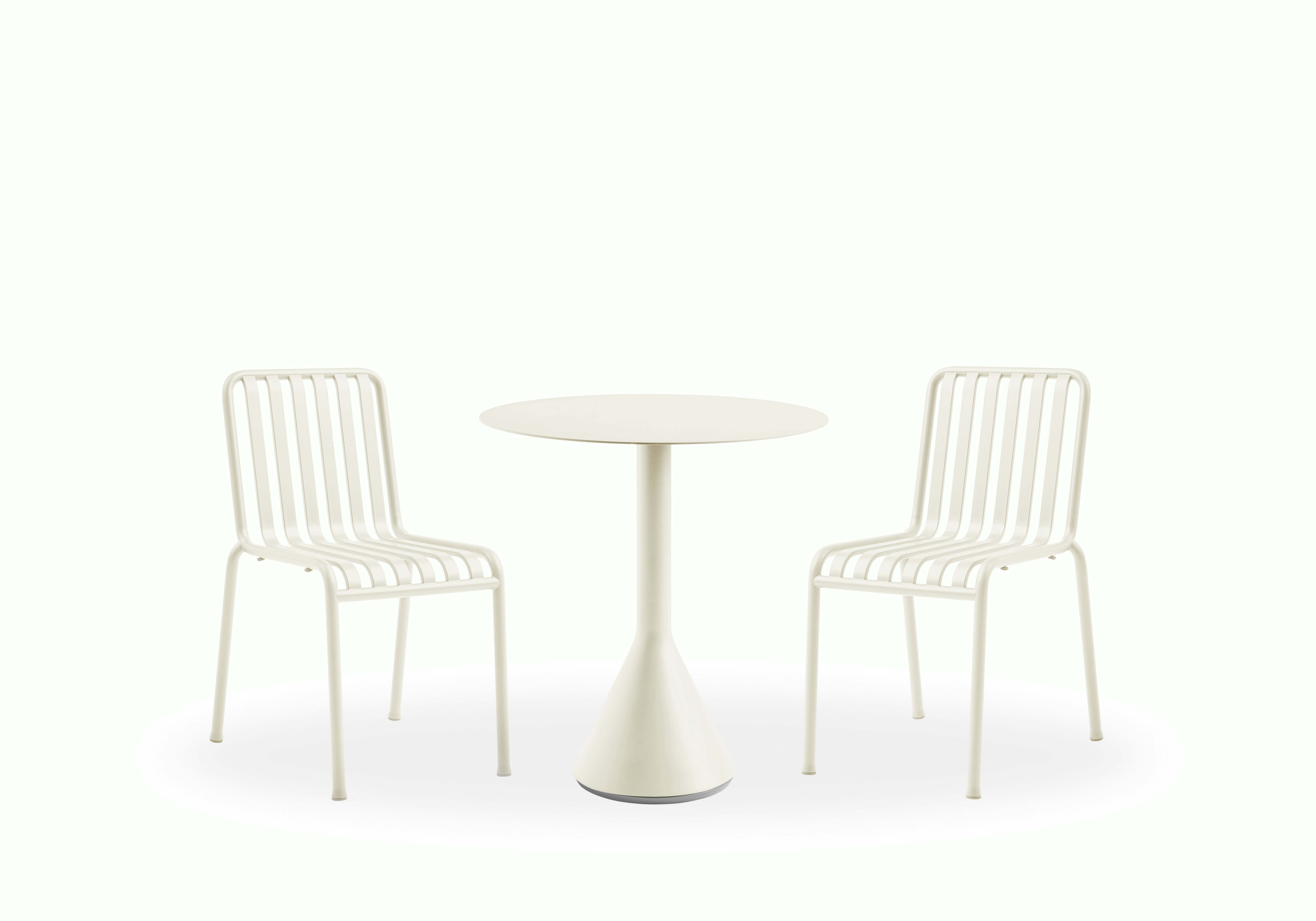Palissade Caf&eacute; Set - Cone Table Round,  Side Chair,  White