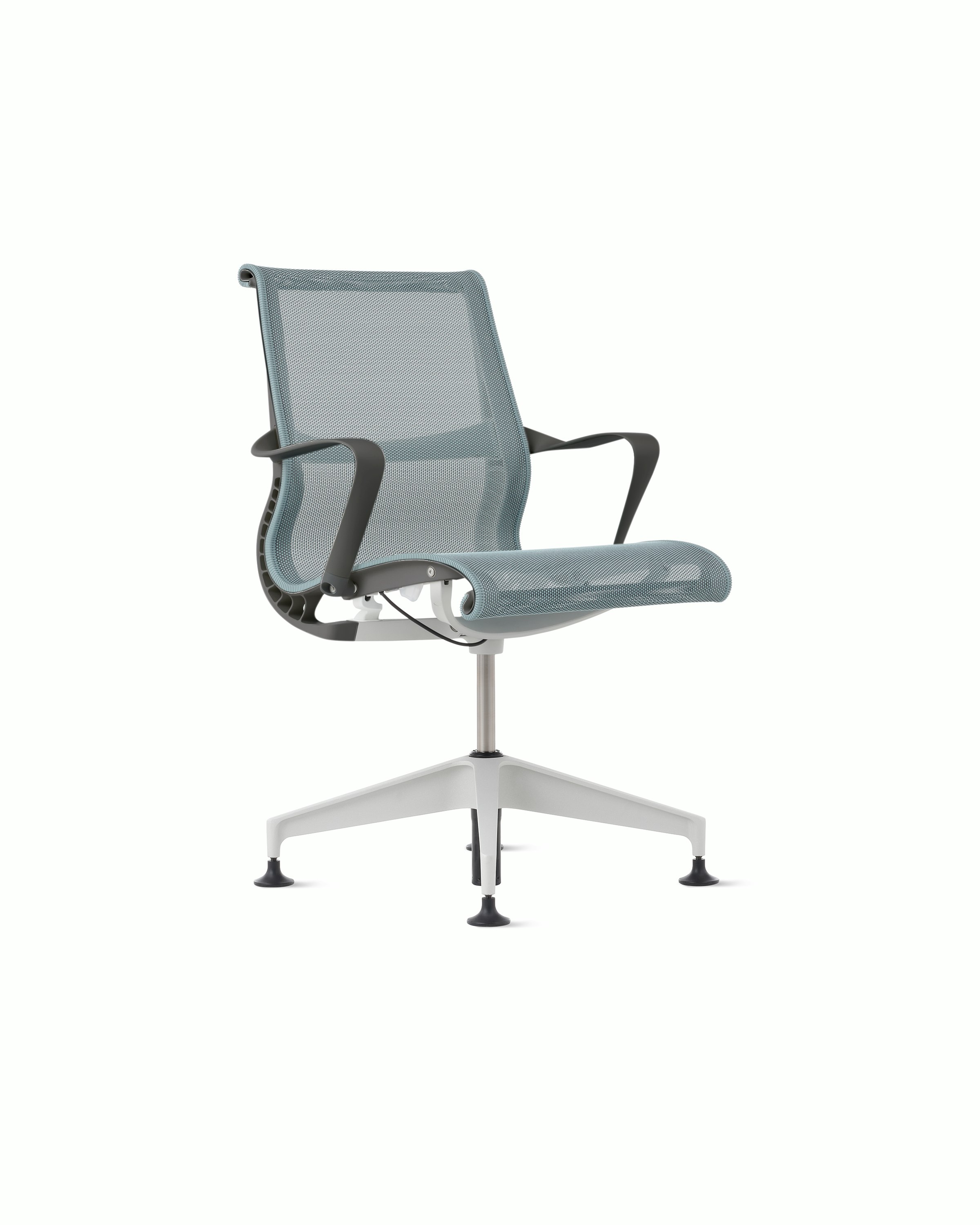 Setu Side Chair - Ribbon Arms,  Intercept,  Glacier,  Graphite,  Silver Alloy,  Glide