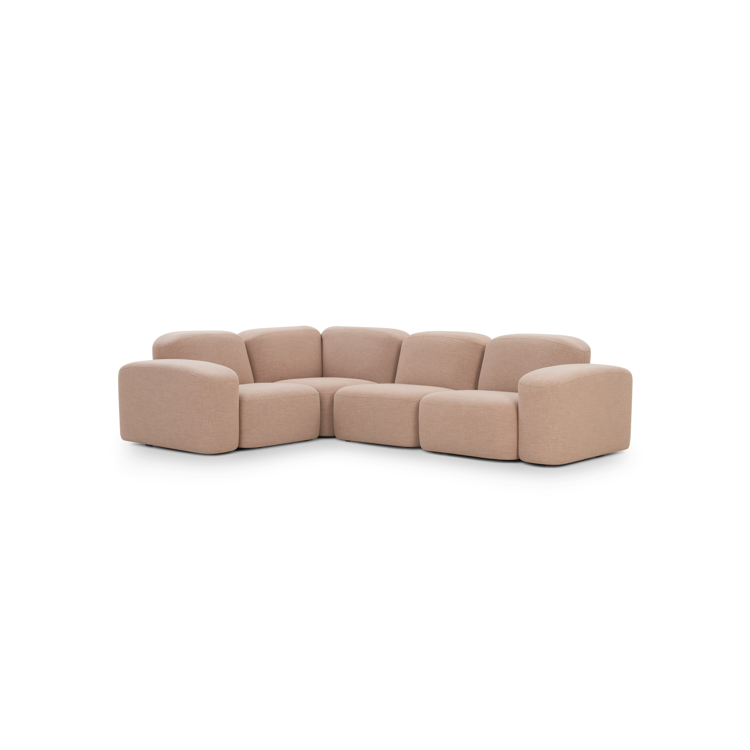 A Muse Corner Sectional in Byron: Biscuit viewed from the front.