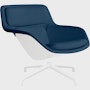 Striad Lounge Chair - Low Back,  Mode,  Denim,  White,  4-Star Swivel,  White