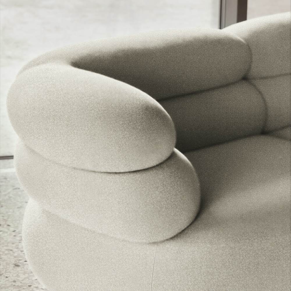 Biboni Sofa in Solid Sublime Greige detail