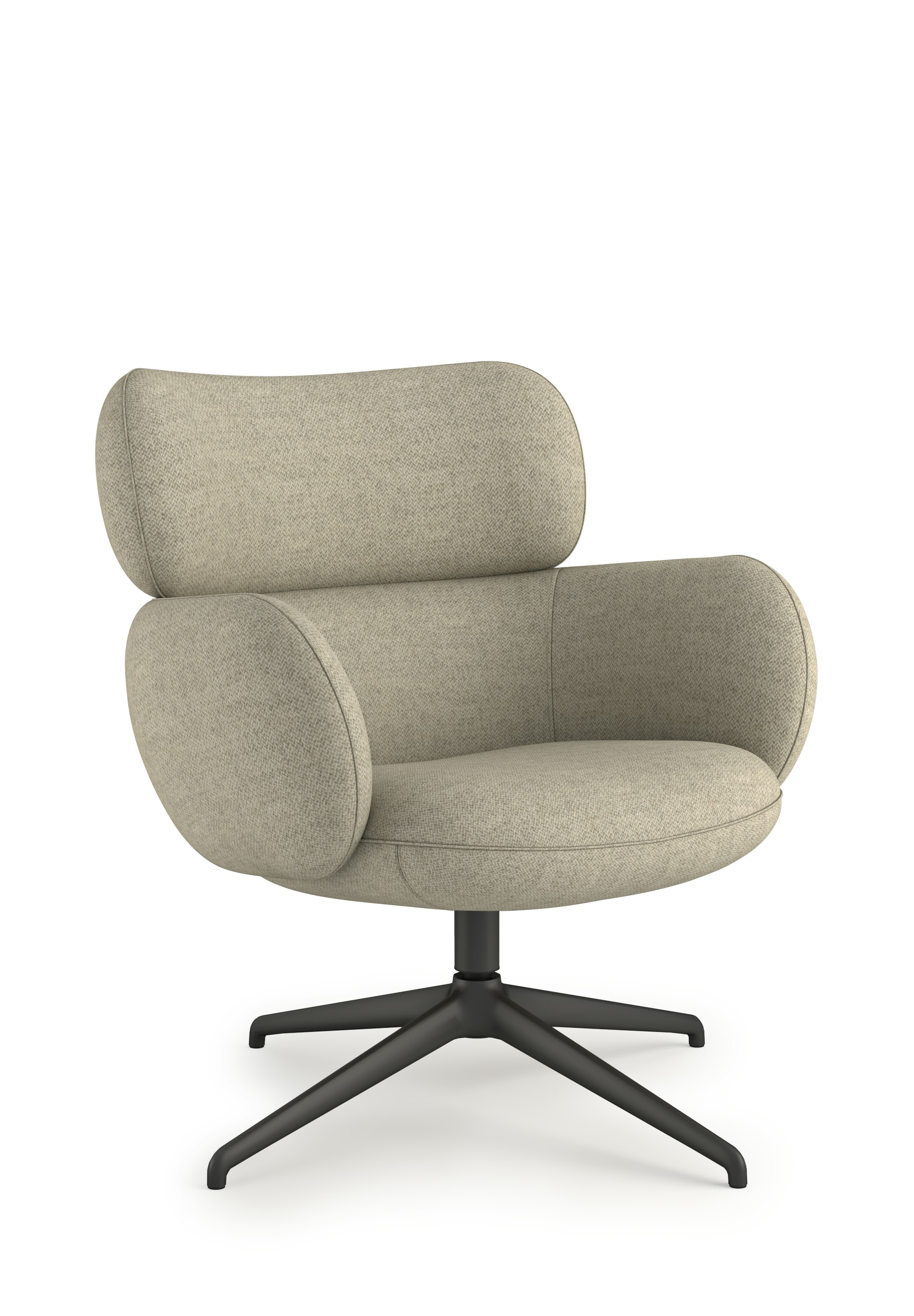 Blis Swivel Chair - Black, Pecora, Cream