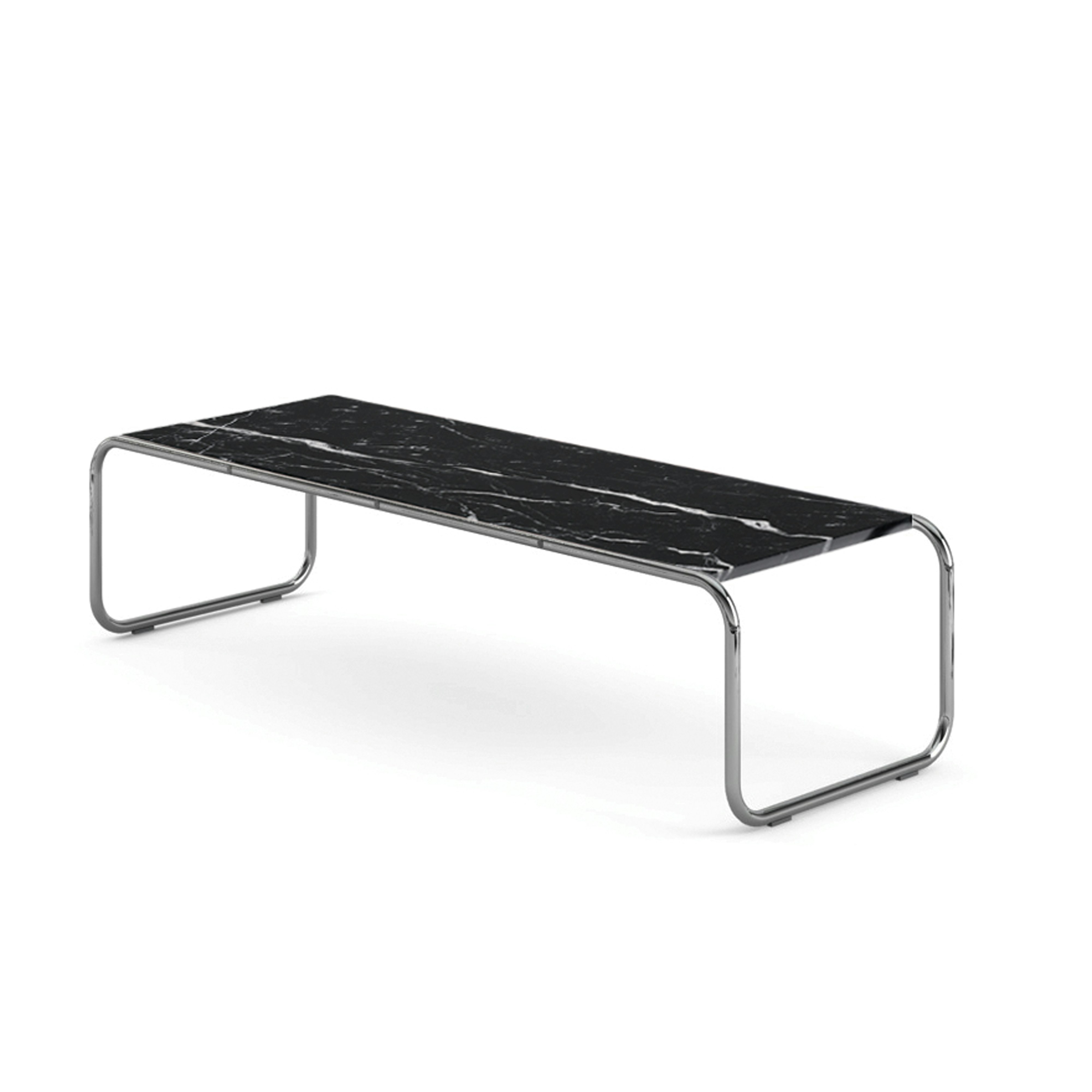 Laccio Table - Large,  Nero Marquina Marble,  Polished Aluminum