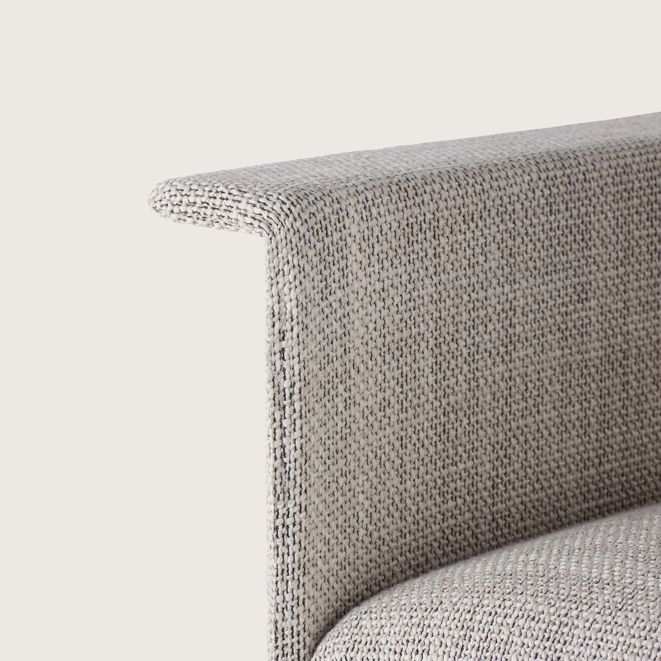 Mantle Club Chair in Capri Stone arm detail.