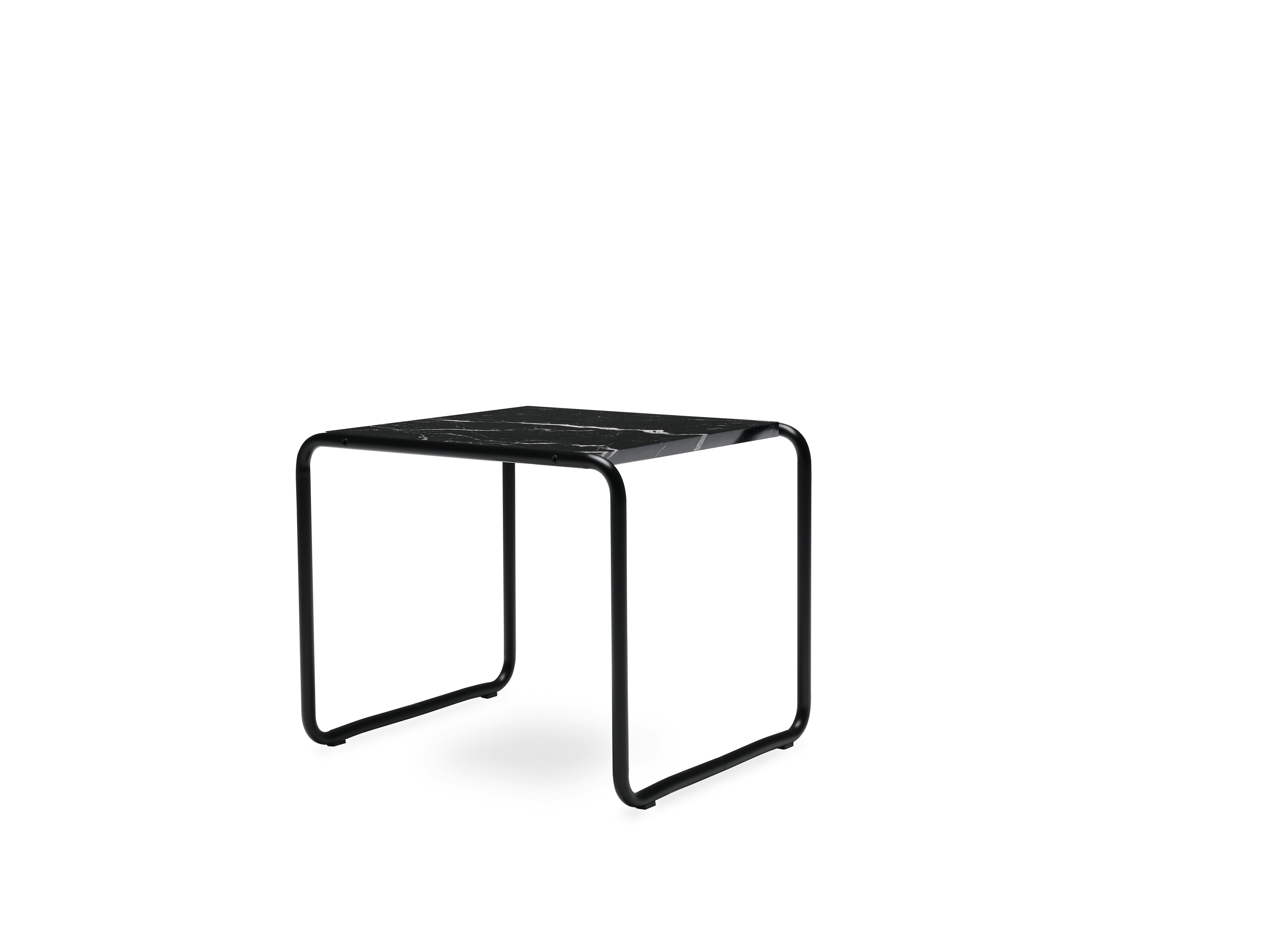 Laccio Table - Small,  Nero Marquina Marble,  Matte Black