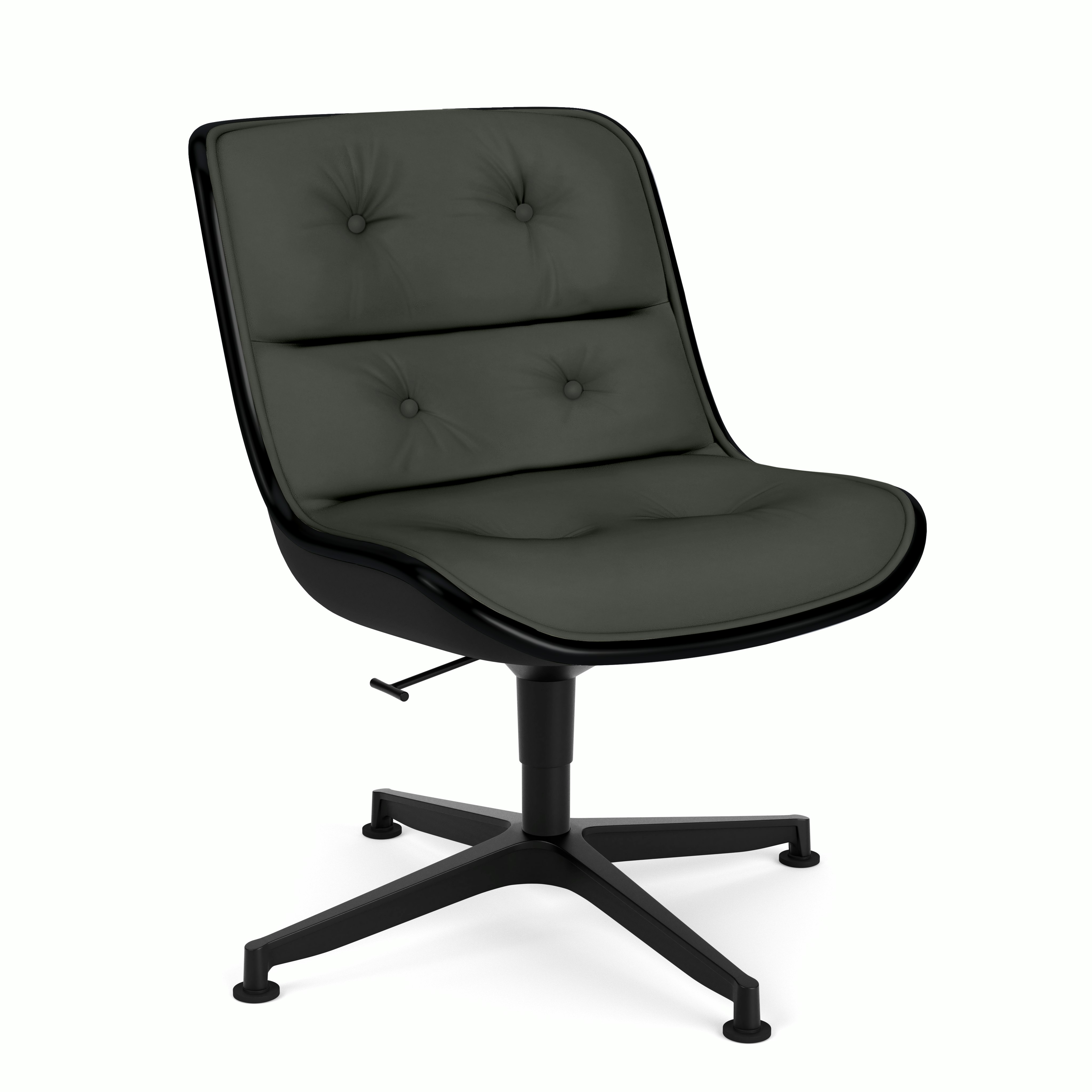 Pollock Executive Side Chair - 4 Star,  Black,  Ultrasuede,  Charcoal