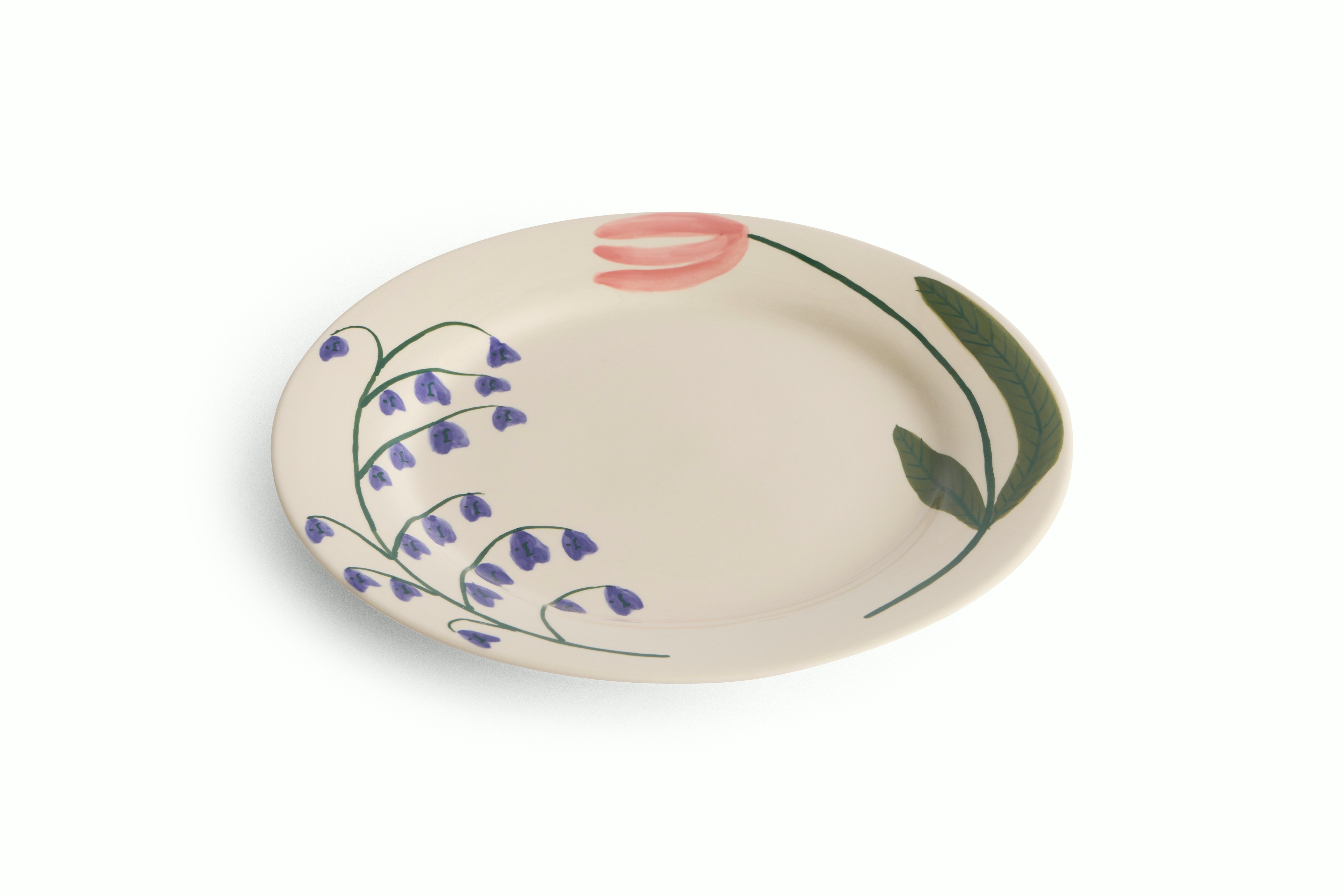 A Wild Flower Dinner Plate in Stoneware viewed from the front.