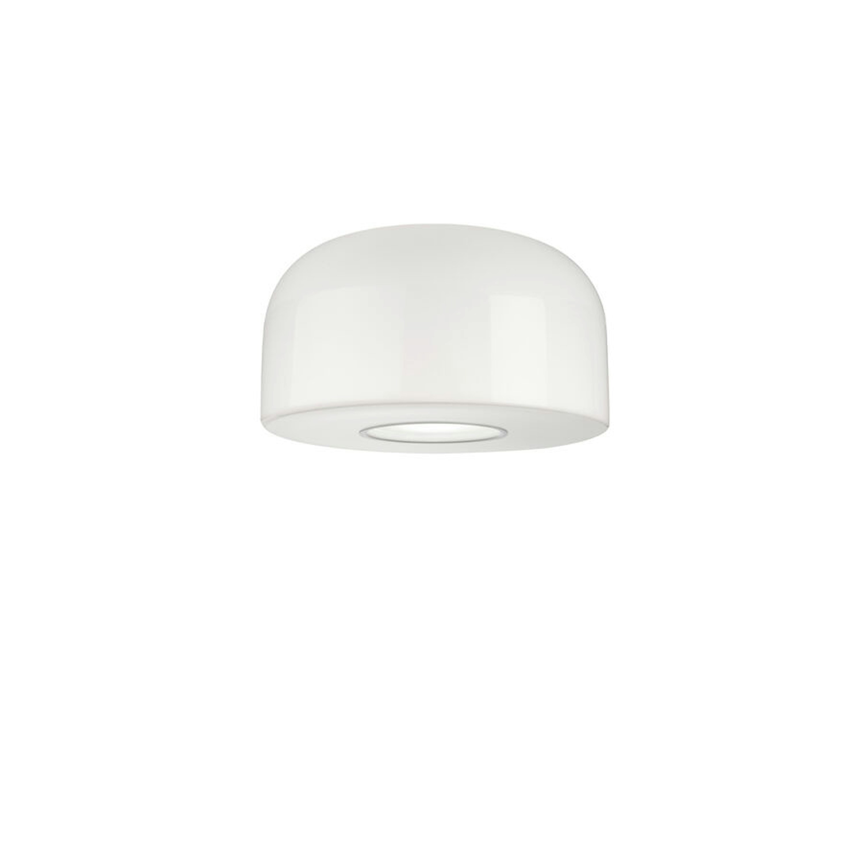 Bellhop Glass Ceiling Light in white Viewed from the front