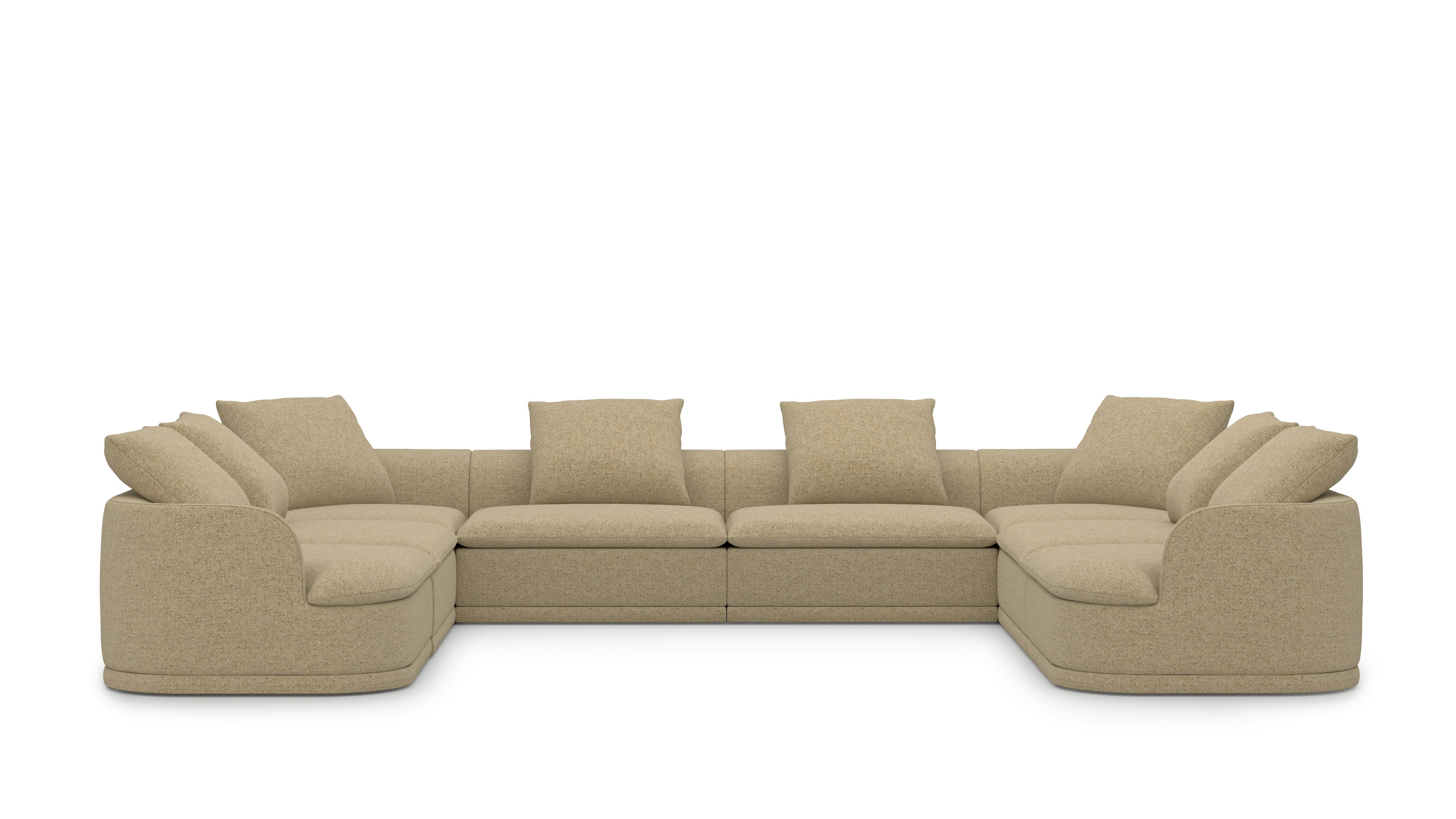 An Atlason Composed Modular Sofa U Shape Sectional in Ramil: Bisque viewed from the front.