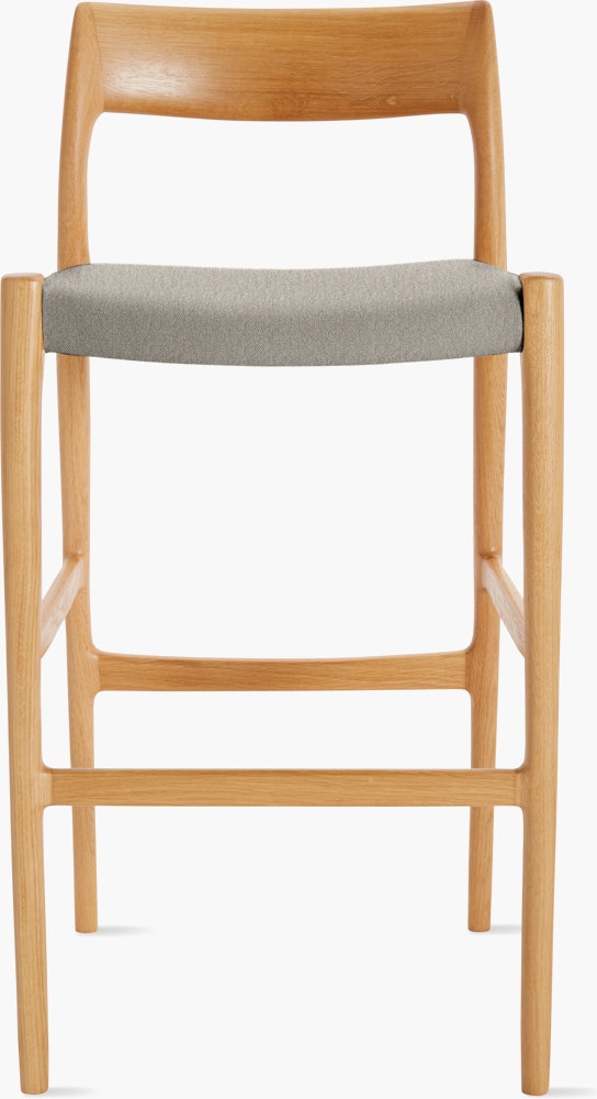 Moller Model 77 Stool - Counter in Album Linen Wisp and Oak