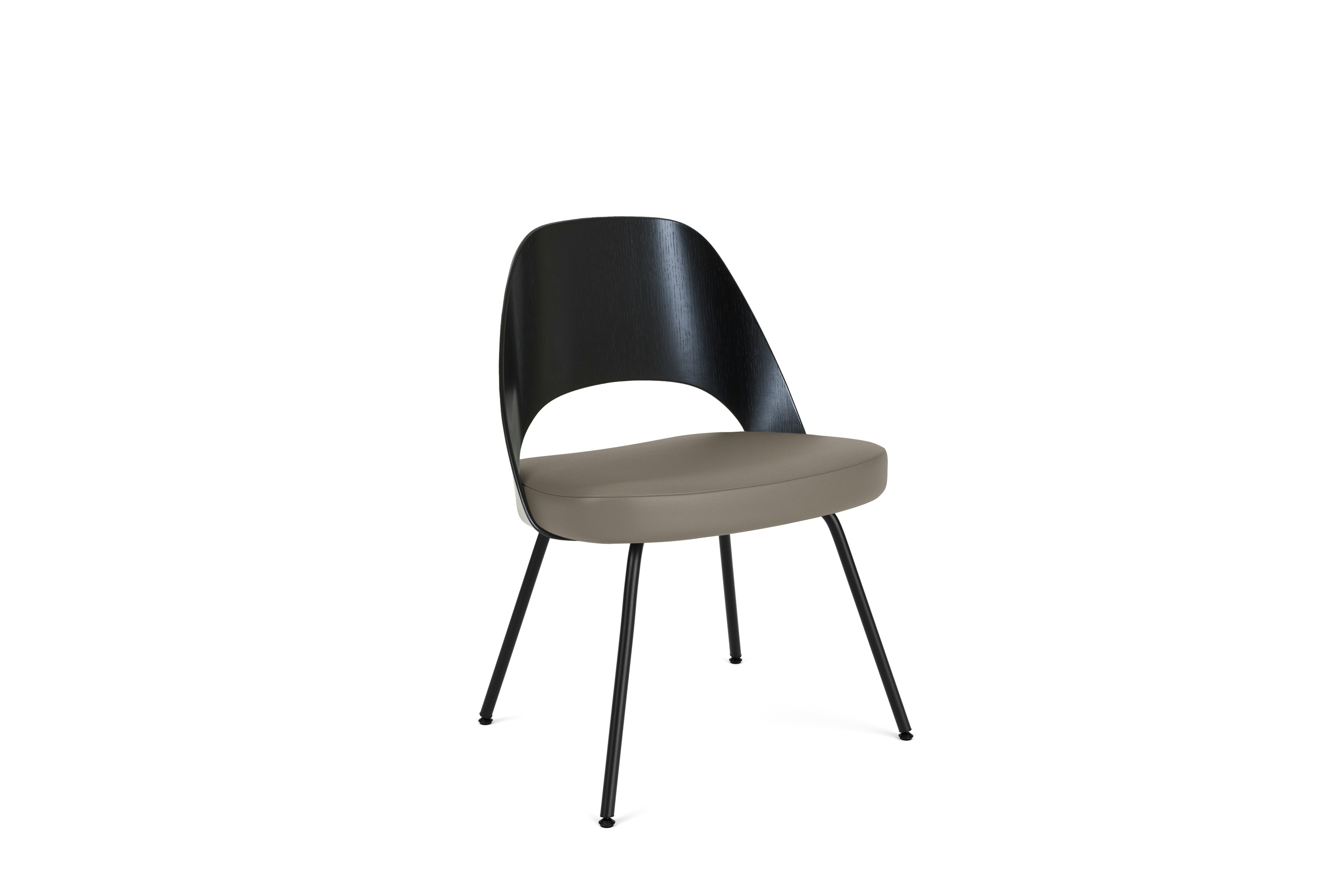 Saarinen Executive Veneer Back Side Chair Metal Legs