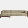 Emmy Sectional - Stepped Plaid,   Trail,   Walnut,   Left