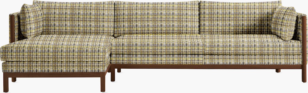 Emmy Sectional - Stepped Plaid,   Trail,   Walnut,   Left