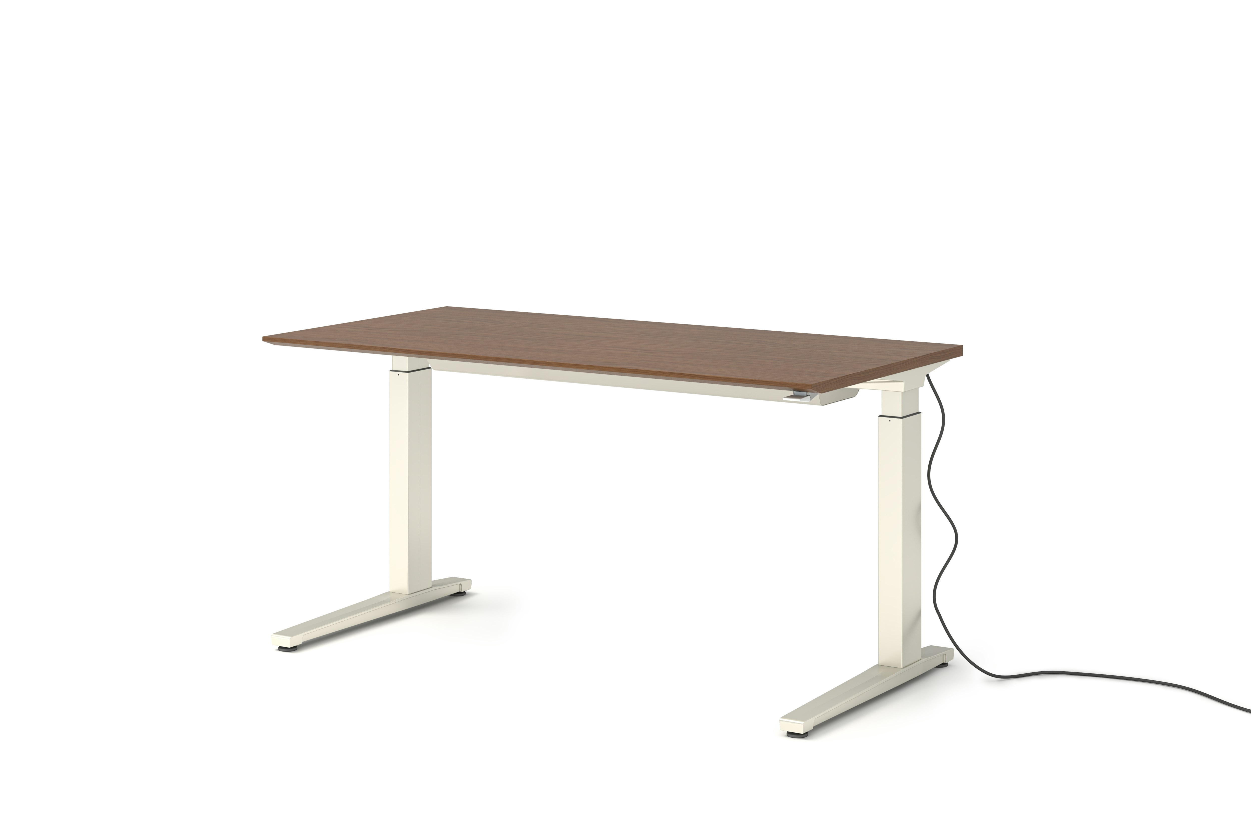Renew Sit-To-Stand Desk - 29x58,  Veneer Walnut White,  Standard Power