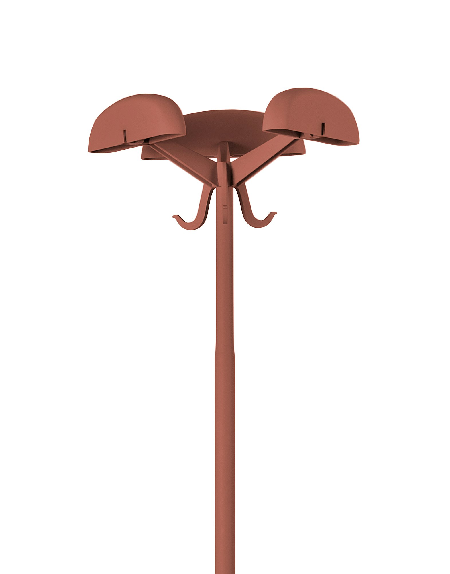 A Alta Tensione Coat Stand in Burgundy viewed from the side.