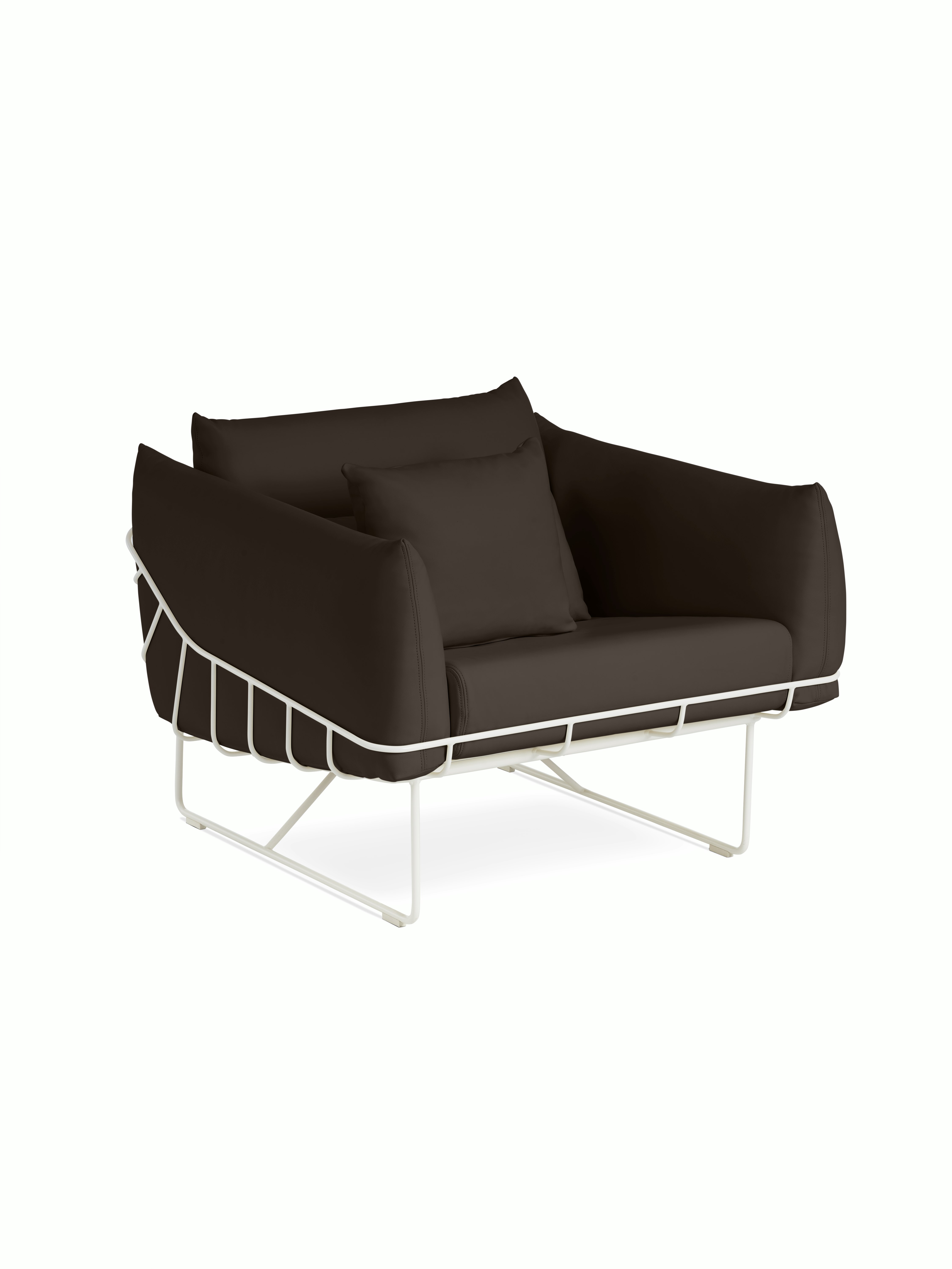 Wireframe Chair - Prone Leather,  Java,  White