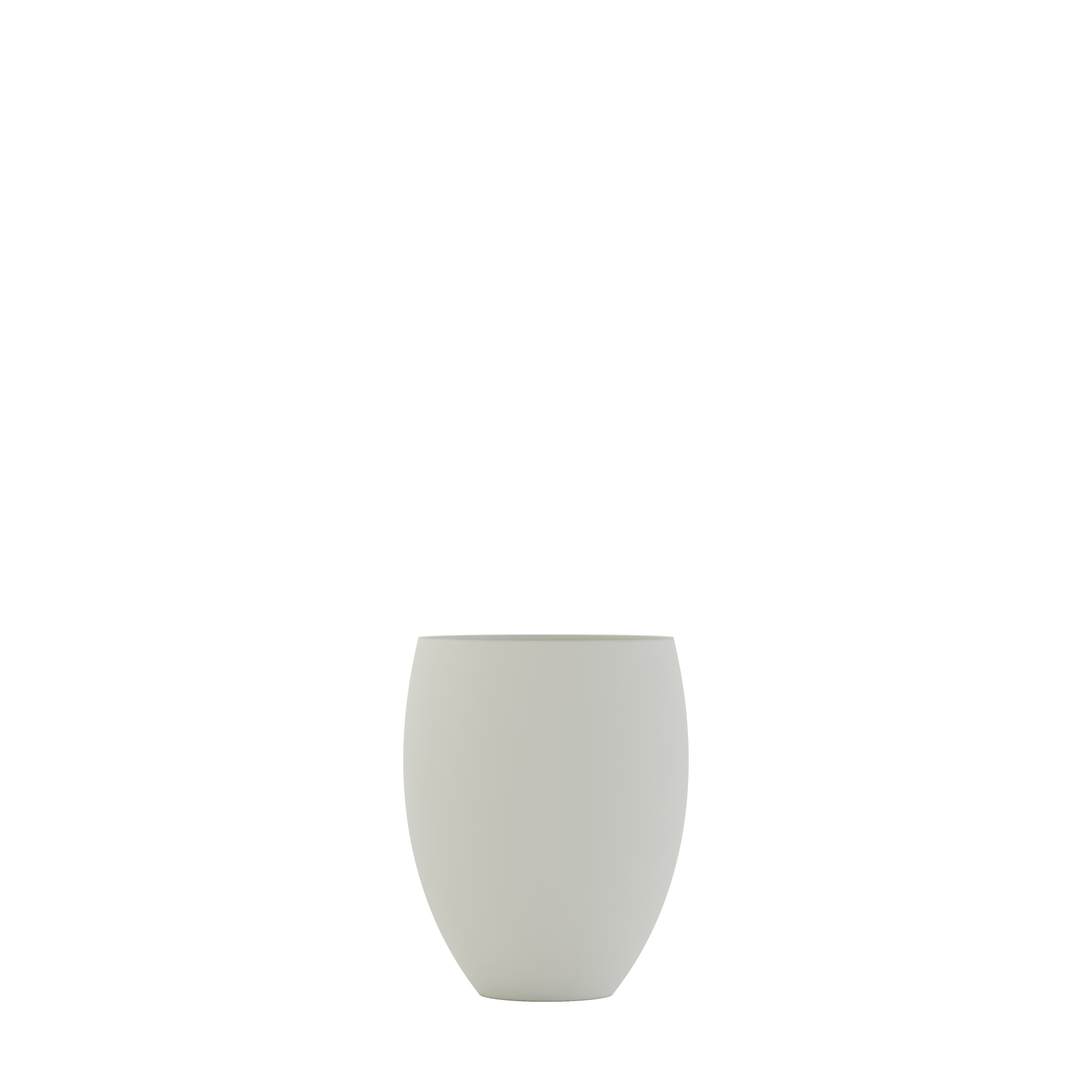 A Del Mar Concrete Planter in Glacial Mist Viewed from the front.