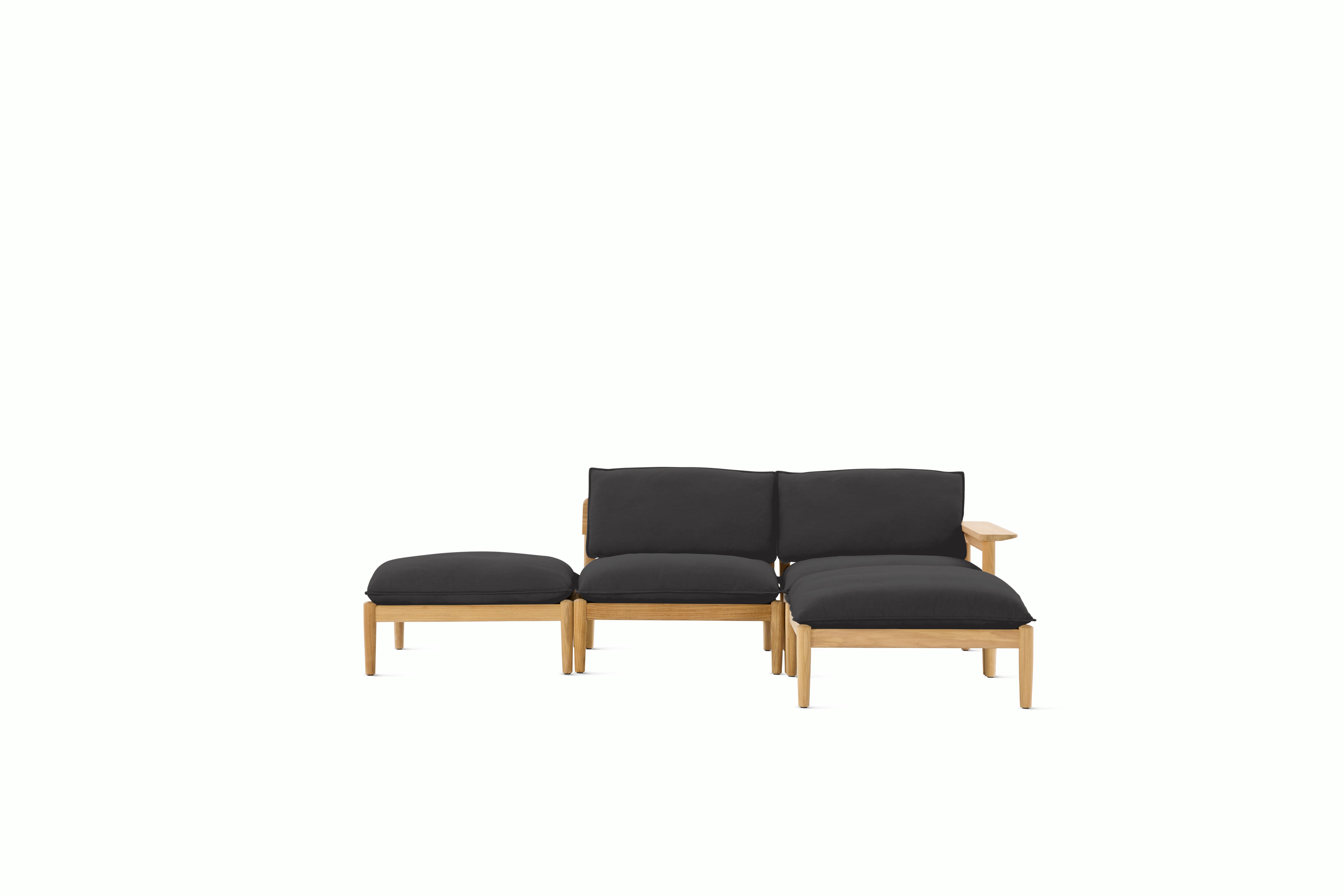 Terassi Open Sectional - Right Arm,  Char, FSC Certified