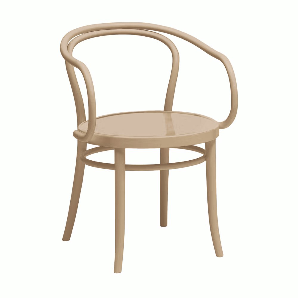 A Era Armchair in savannah tan viewed from an angle.