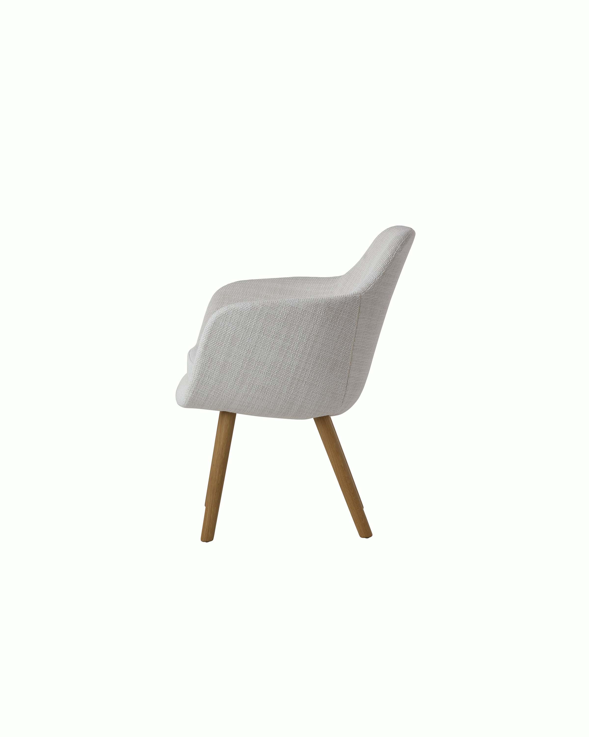 Saiba Side Chair by Naoto Fukasawa for Geiger, front view on a white sweep.