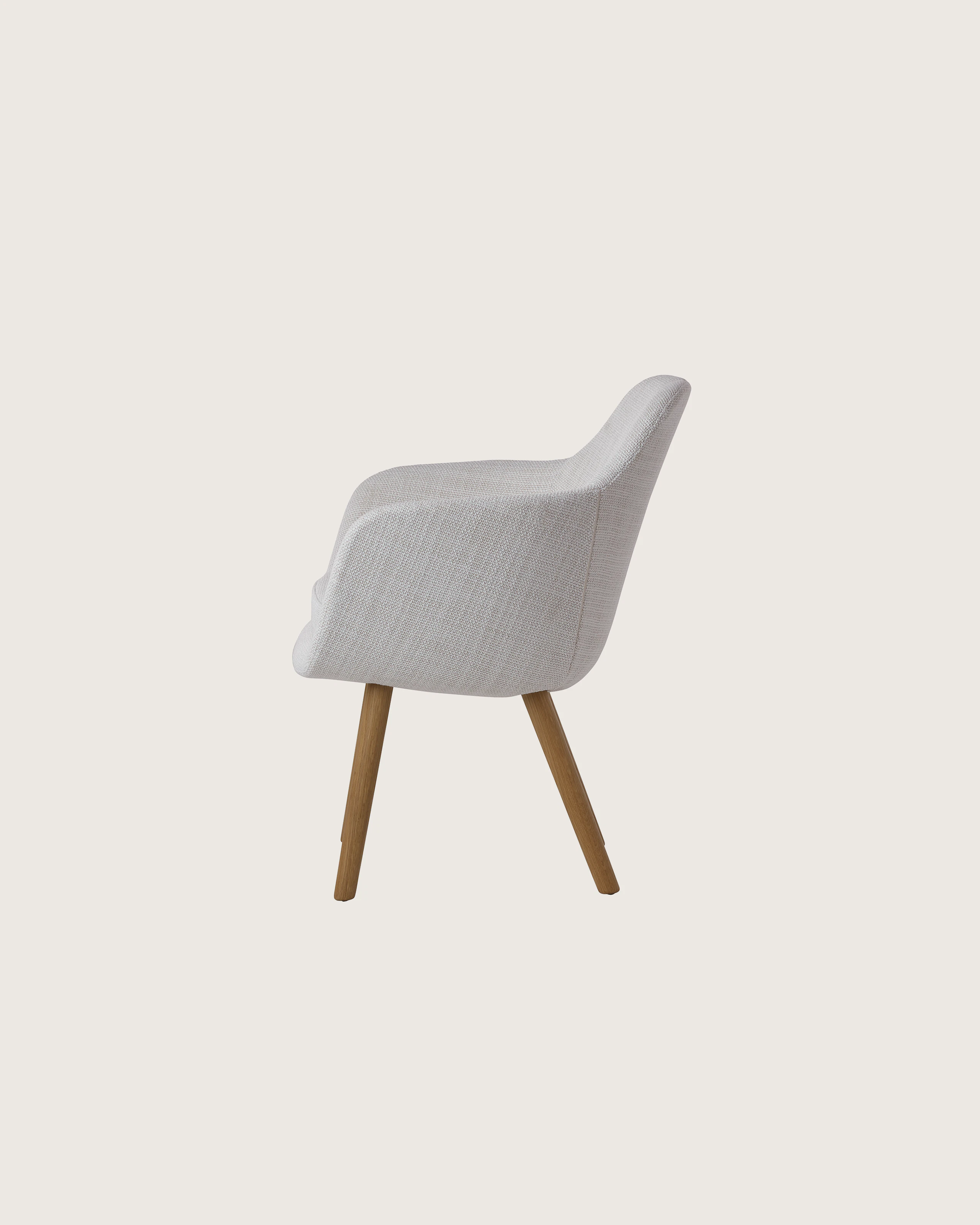Saiba Side Chair by Naoto Fukasawa for Geiger, front view on a white sweep.