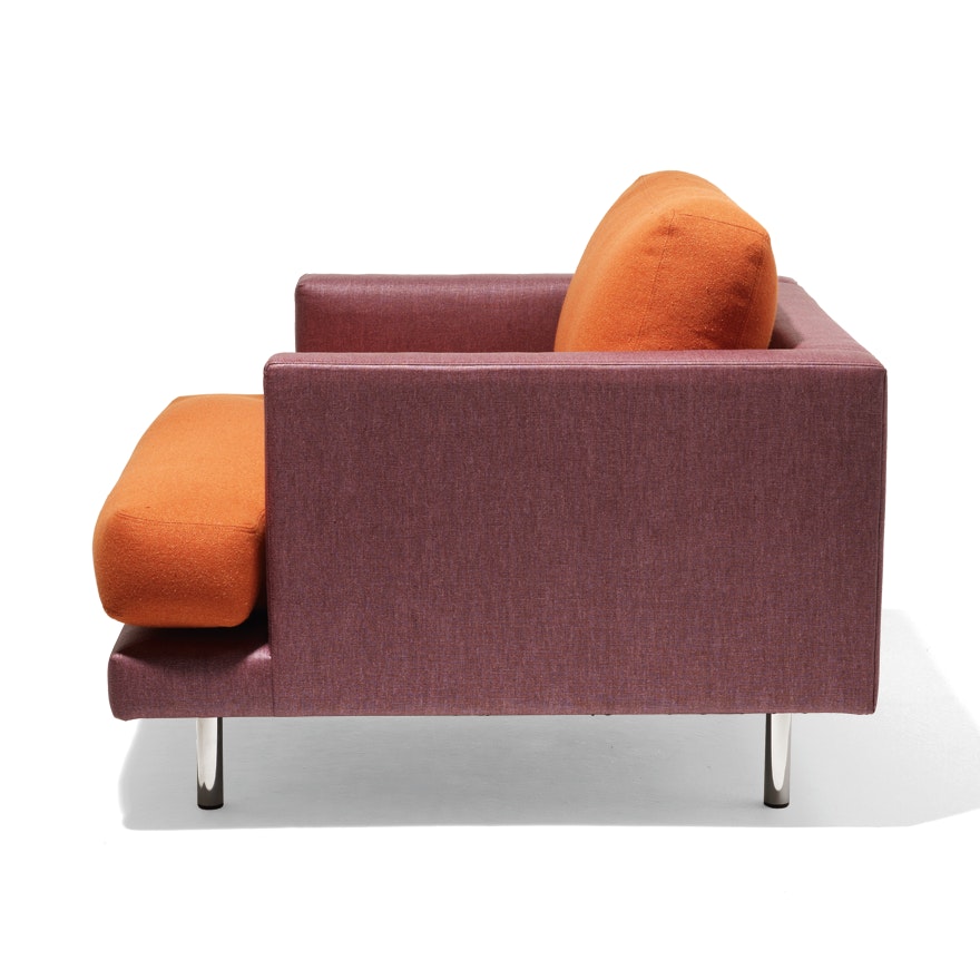Joseph Paul D'Urso Contract Lounge Chair profile in purple and orange