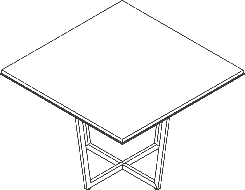 A line drawing - Highline Meeting Table | Square