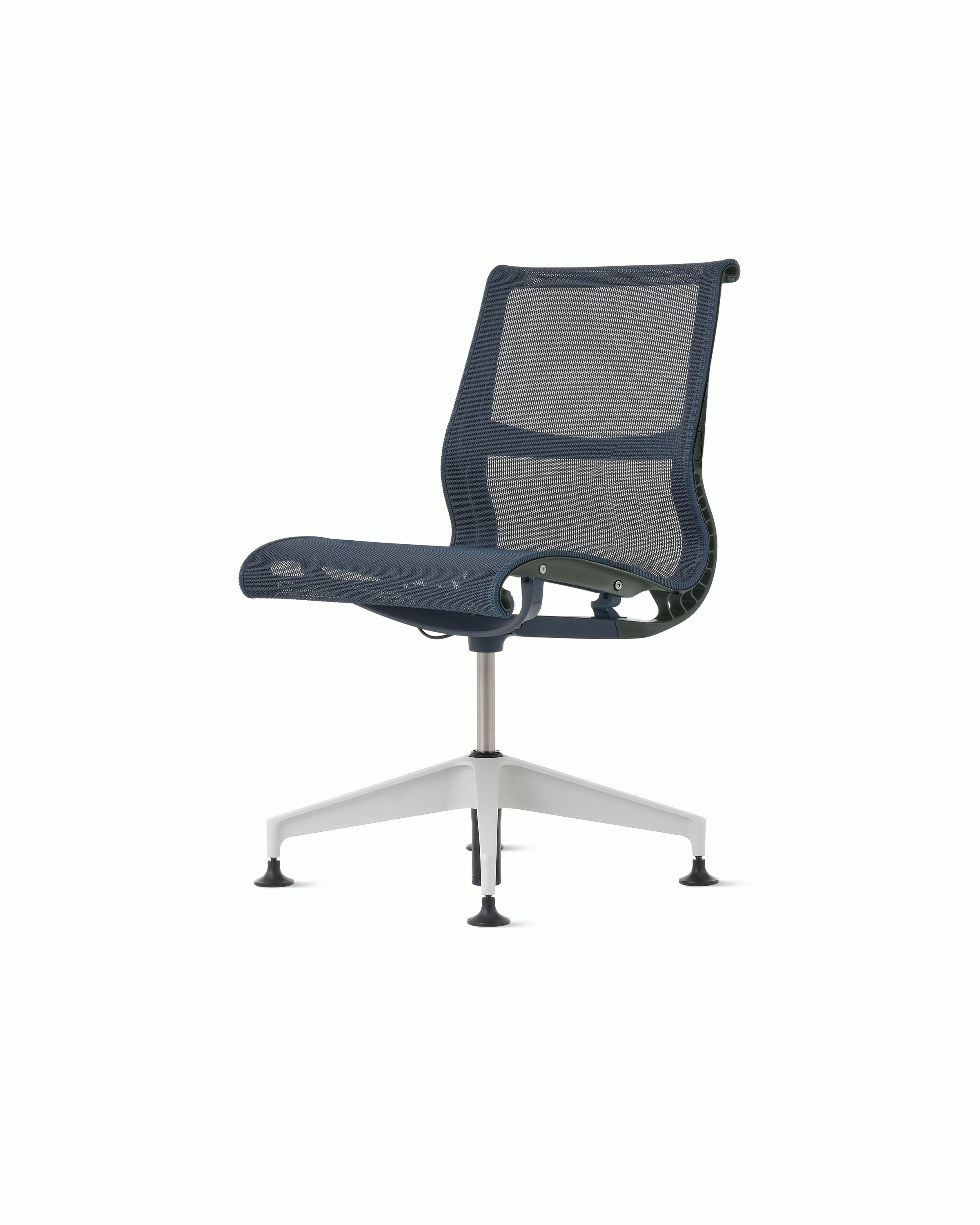 Setu Side Chair - No Arms,  Intercept,  Nightfall,  Carbon,  Silver Alloy,  Glide
