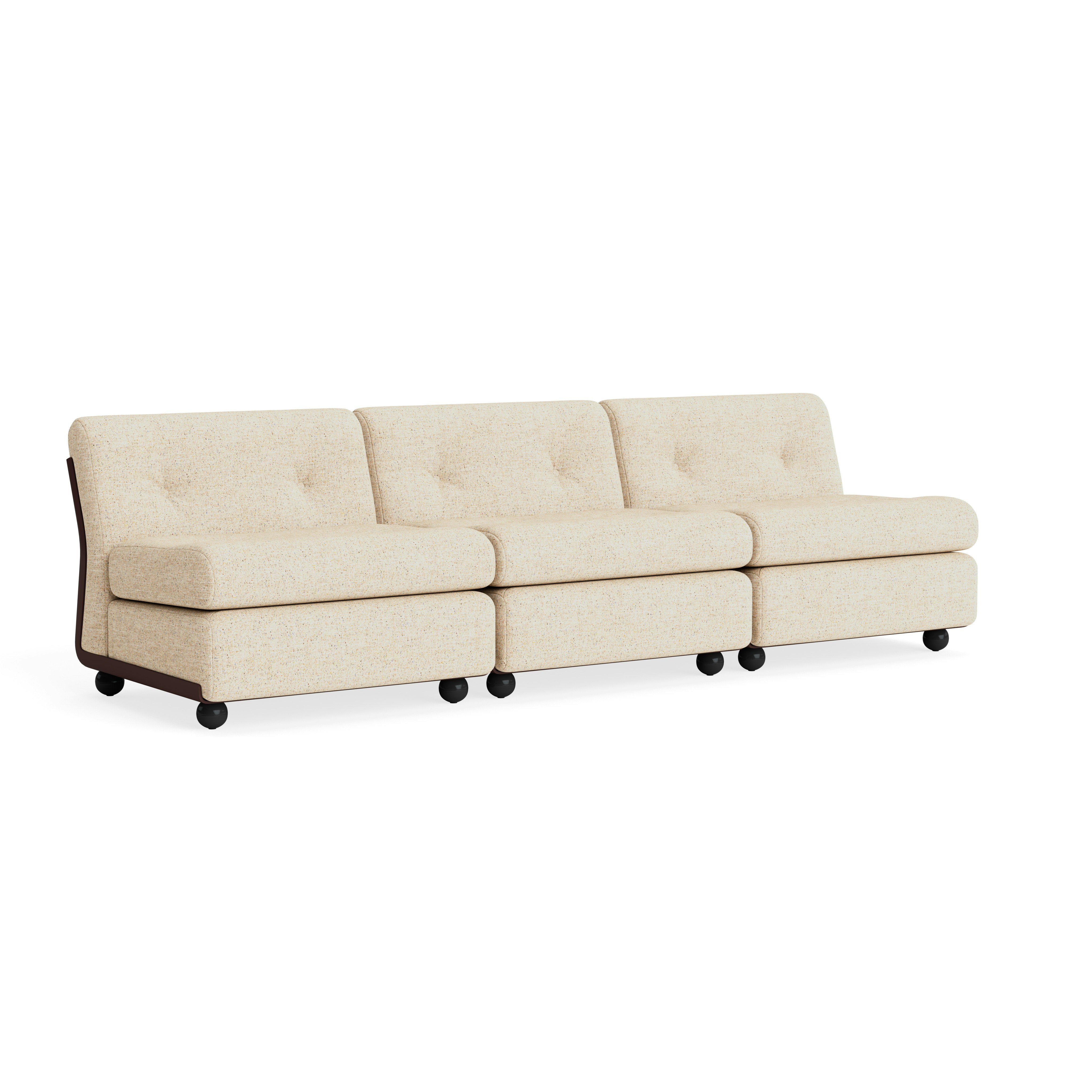 Amanta Sofa - Three Seater, Bolgheri, Natural, Burgundy Red