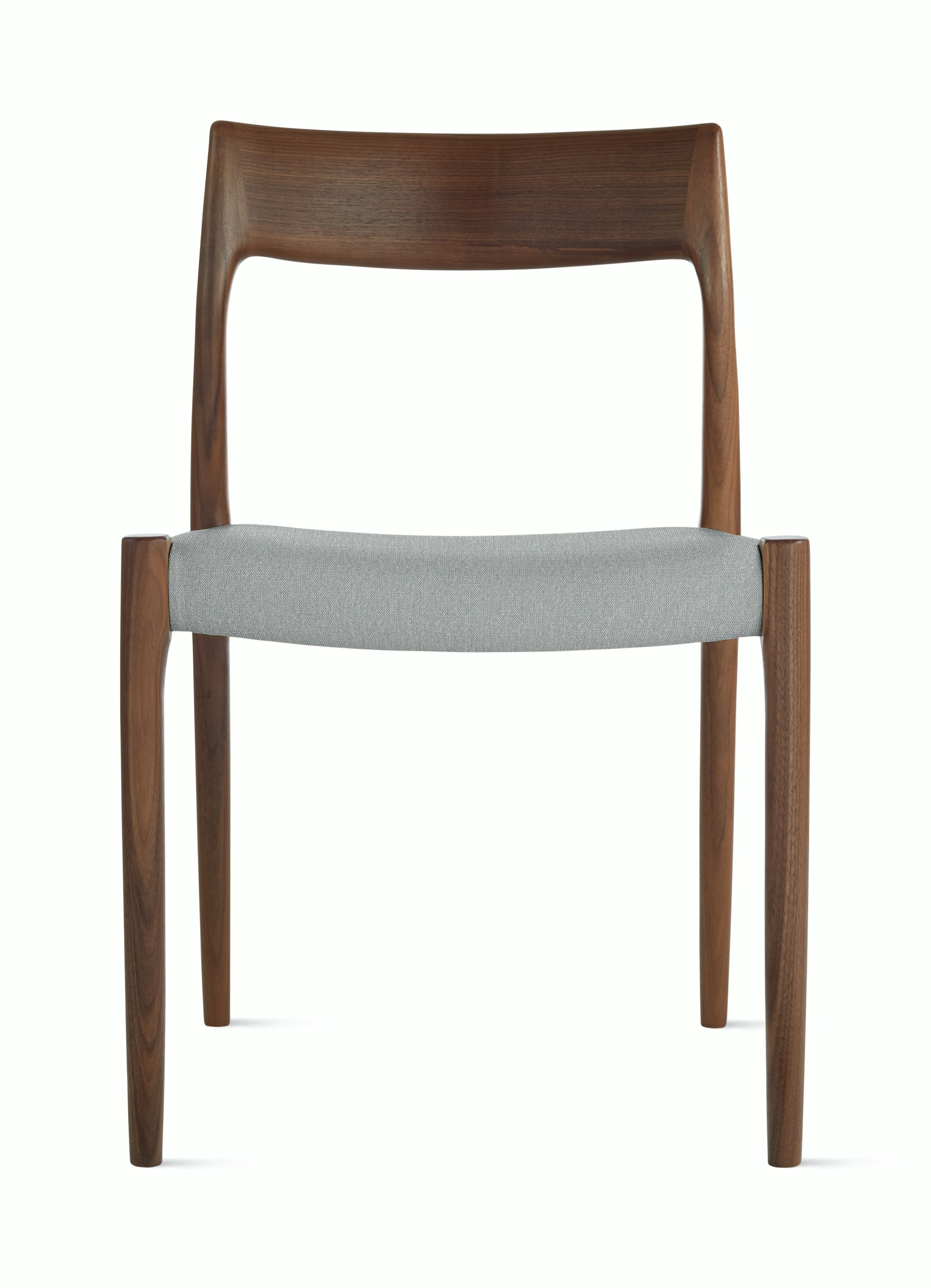 M&oslash;ller Model 77 Side Chair in Walnut,  Album Linen,  Powder