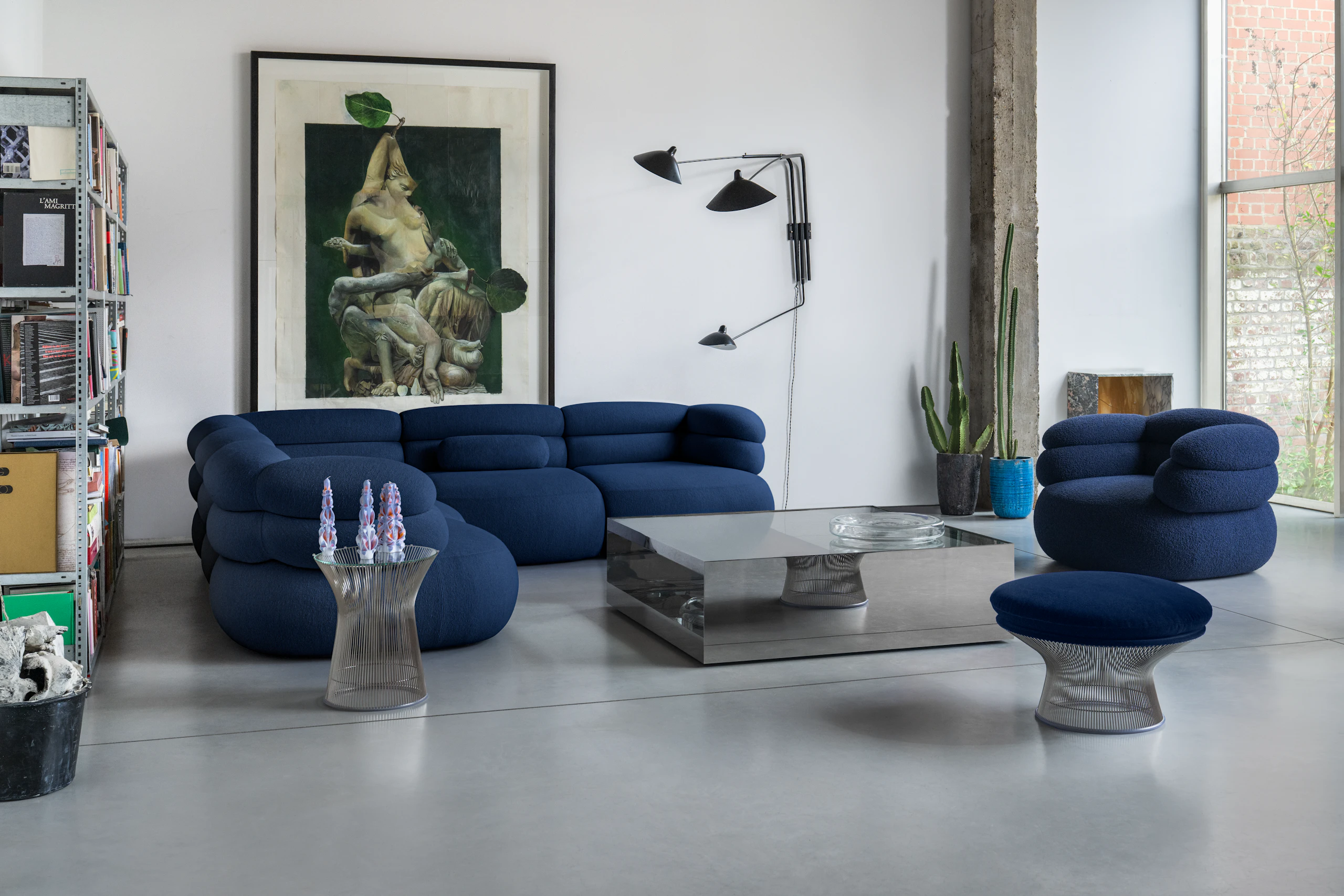 Biboni Sofa with Lumbar Pillow and Biboni Lounge Chair