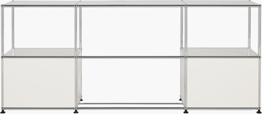 USM Haller Double Storage Desk - White