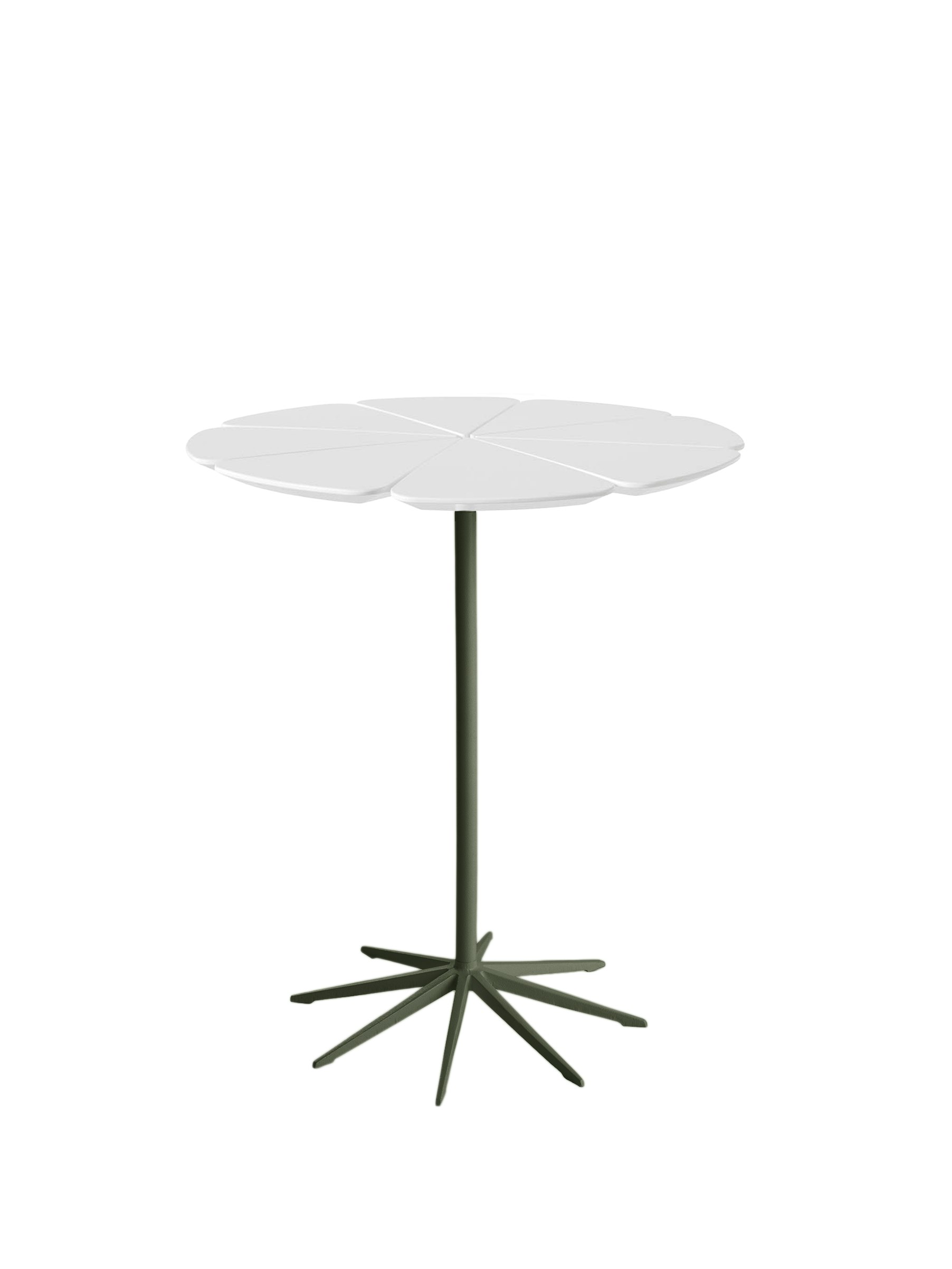 Petal End Table - White; Green
