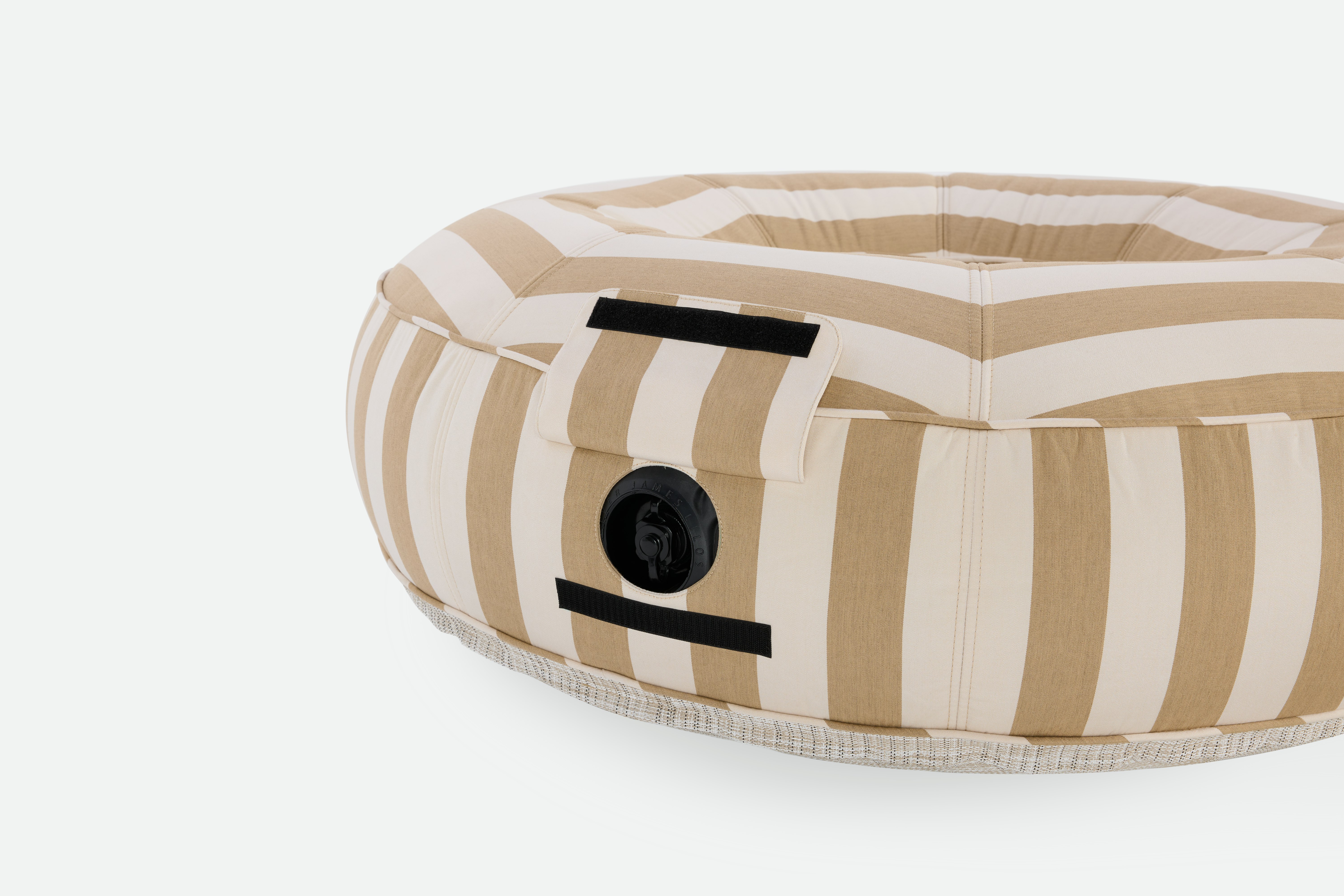 Ring Lilo Pool Float - sand/white stripe