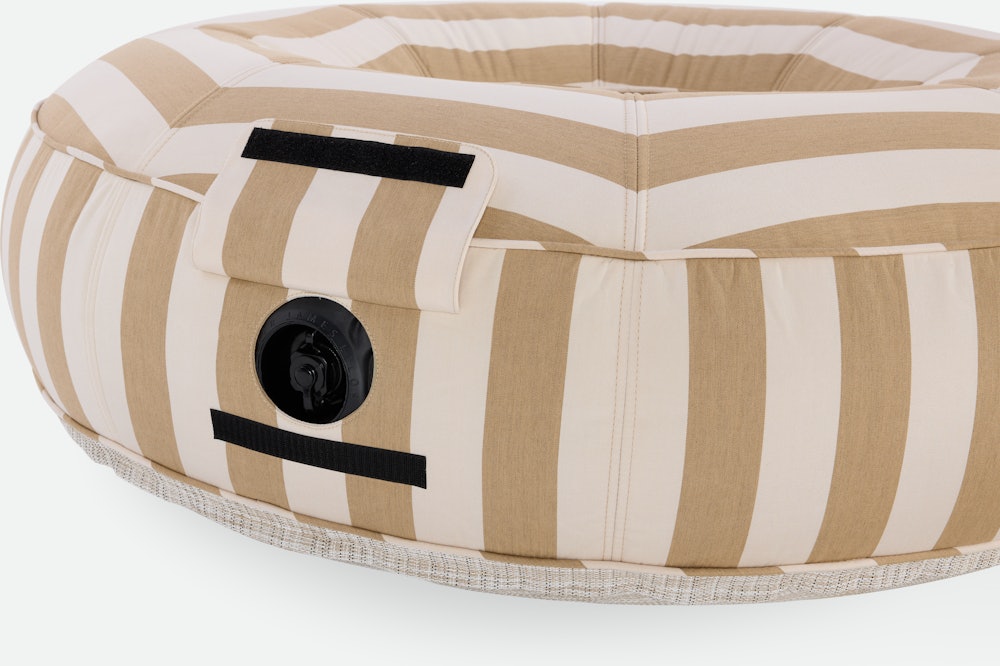 Ring Lilo Pool Float - sand/white stripe