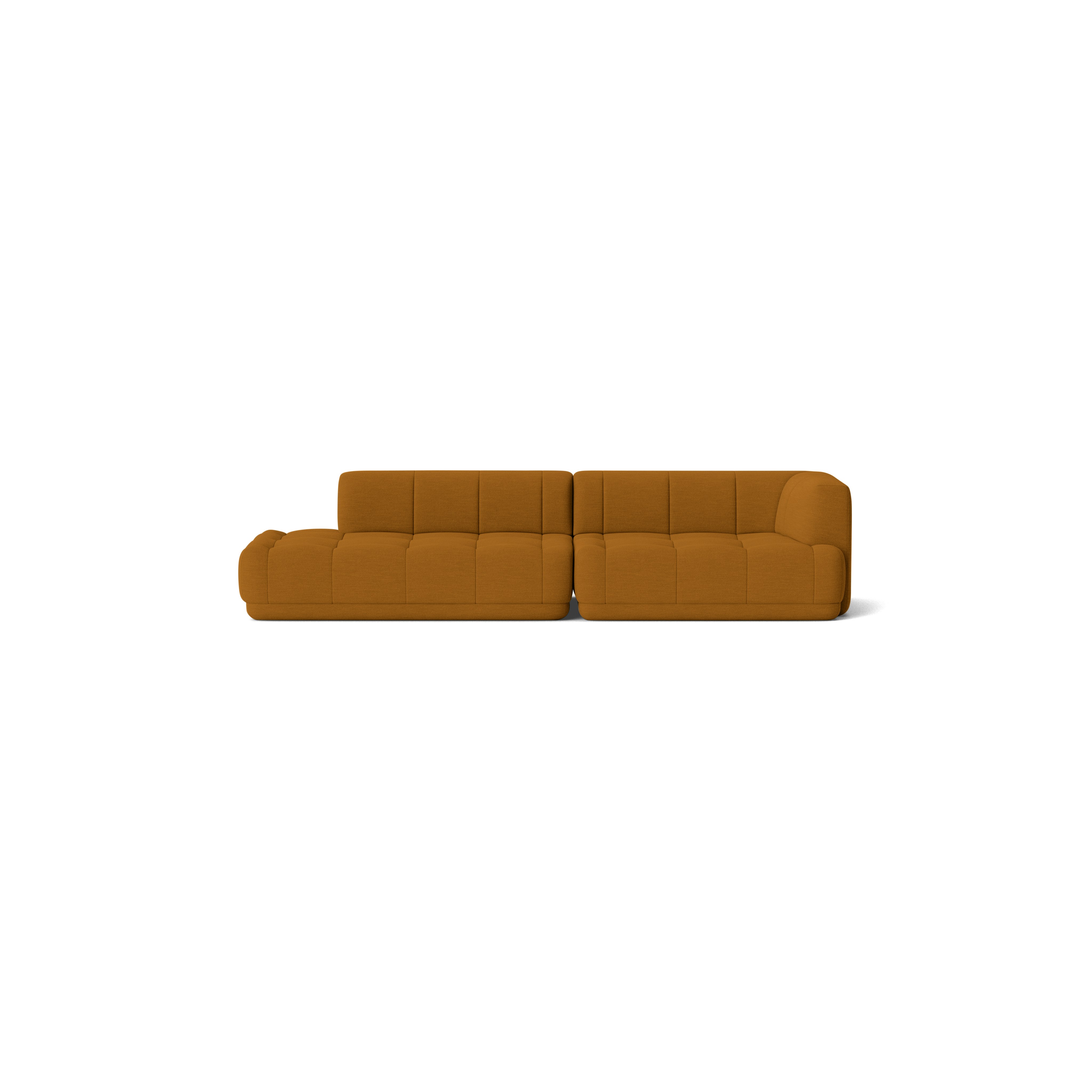 A Quilton One Arm Sofa - Right, Mode, Nutmeg in Nutmeg viewed from the front.