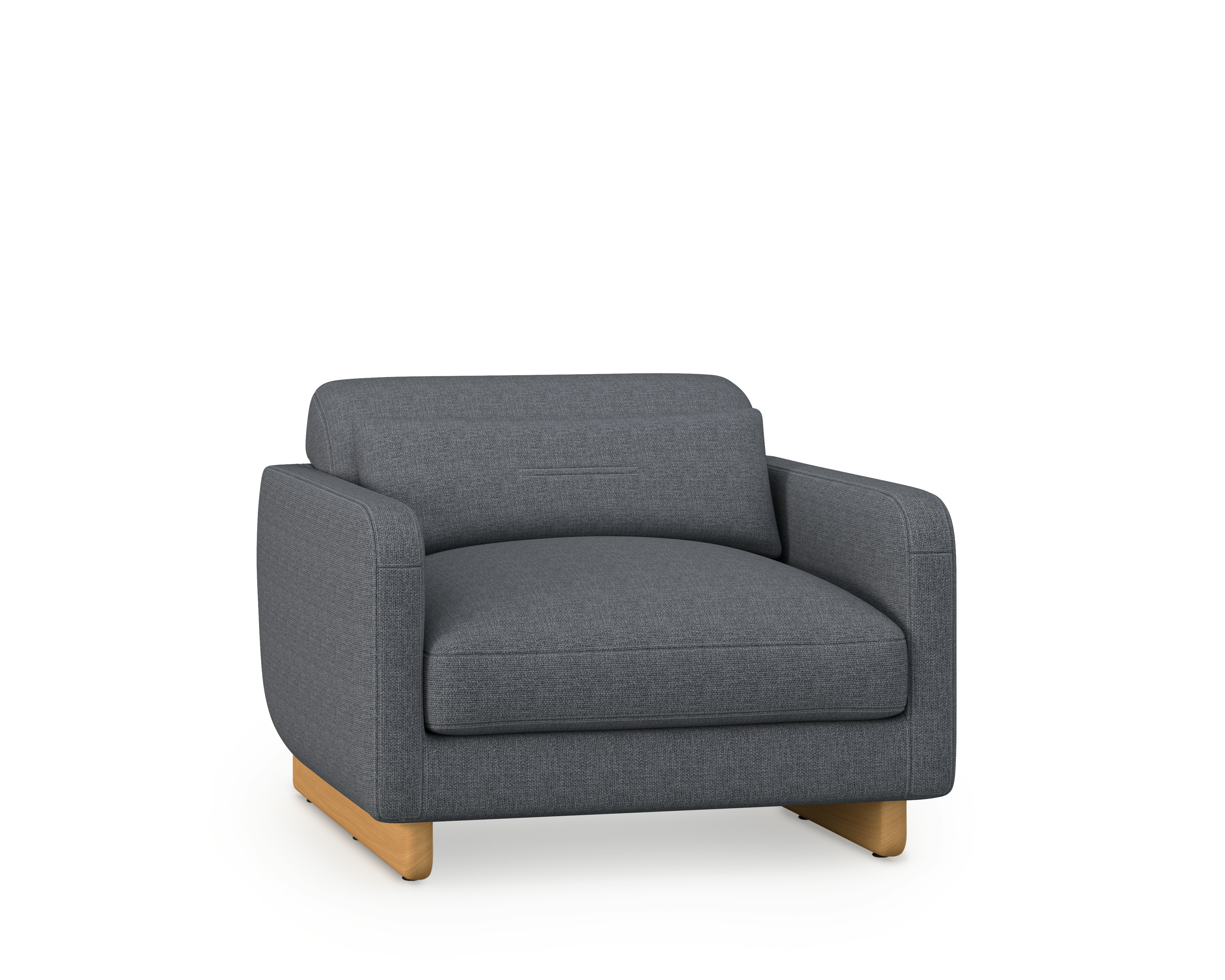 Contra Lounge Chair - With Arms, Pebble Weave, Pumice, Oak