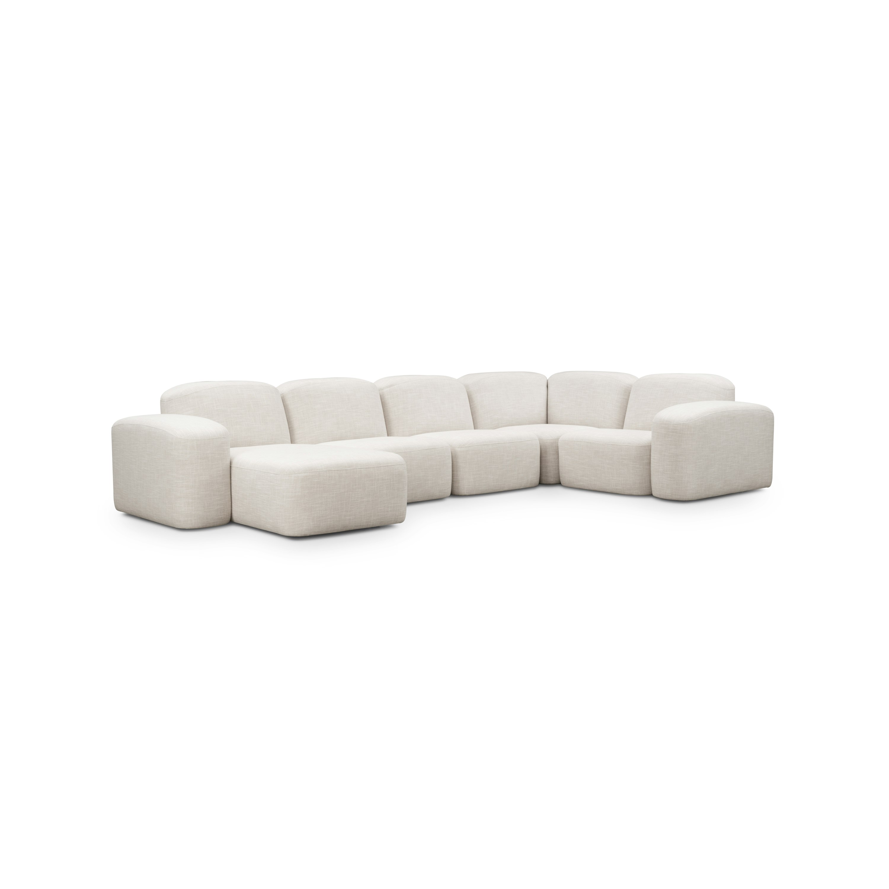 Muse Corner Sectional Chaise - Five Seat, Byron, Oyster, LAF