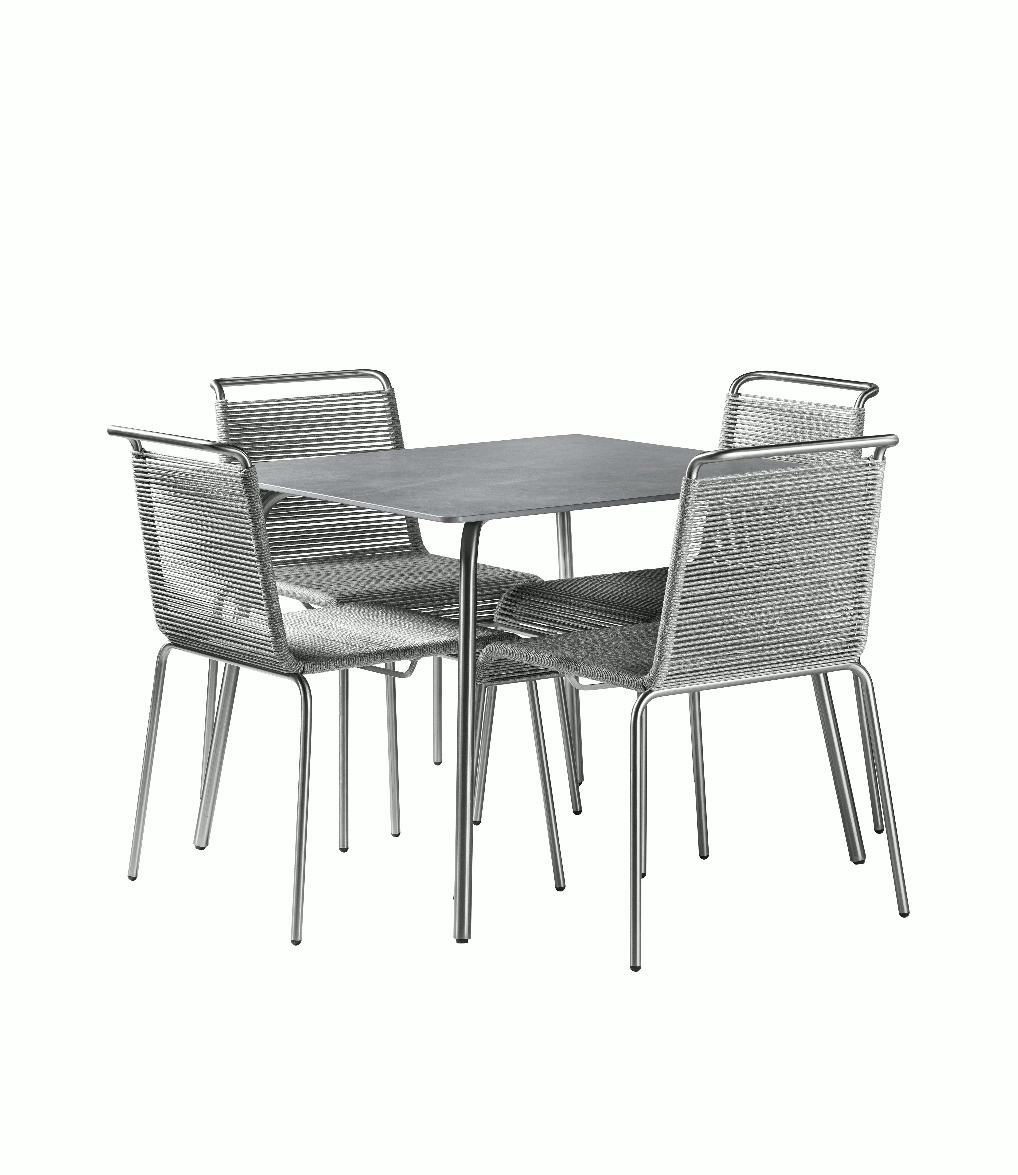 A Teglgaard Outdoor Dining Chair in Light Grey.