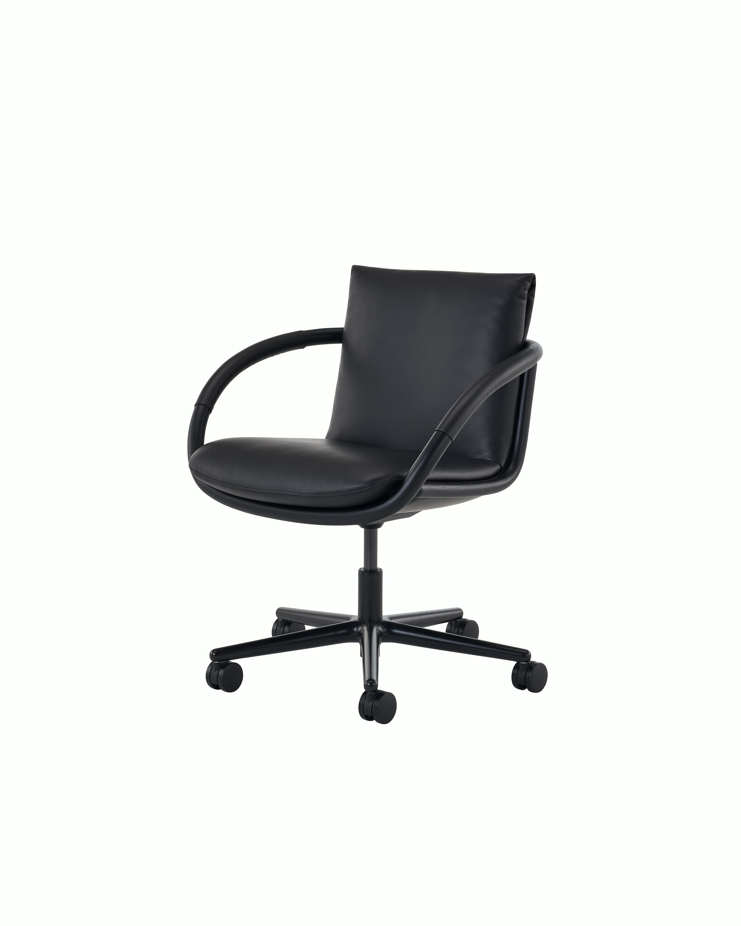Full Loop Office Chair in all Ebony and Black.