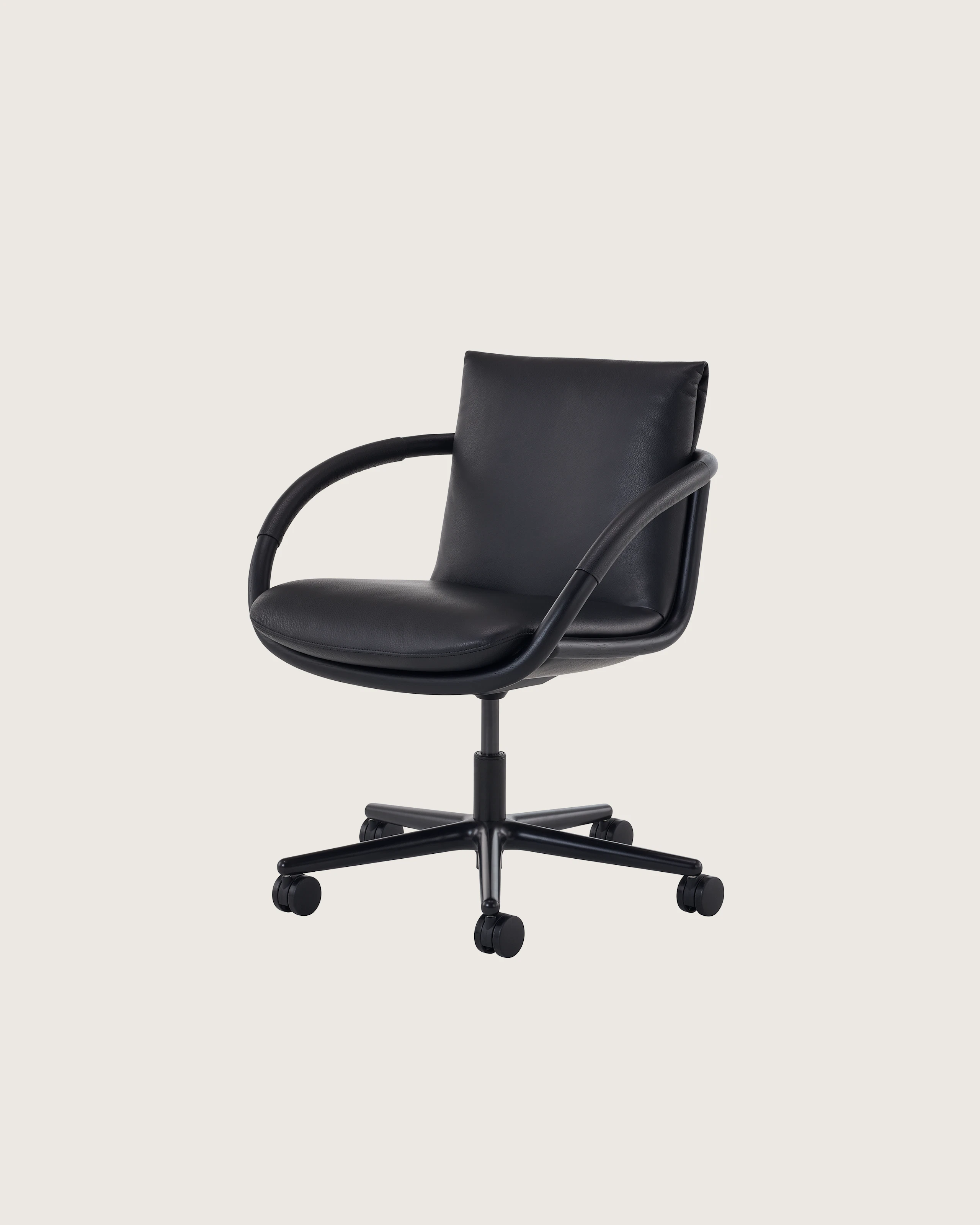 Full Loop Office Chair in all Ebony and Black.