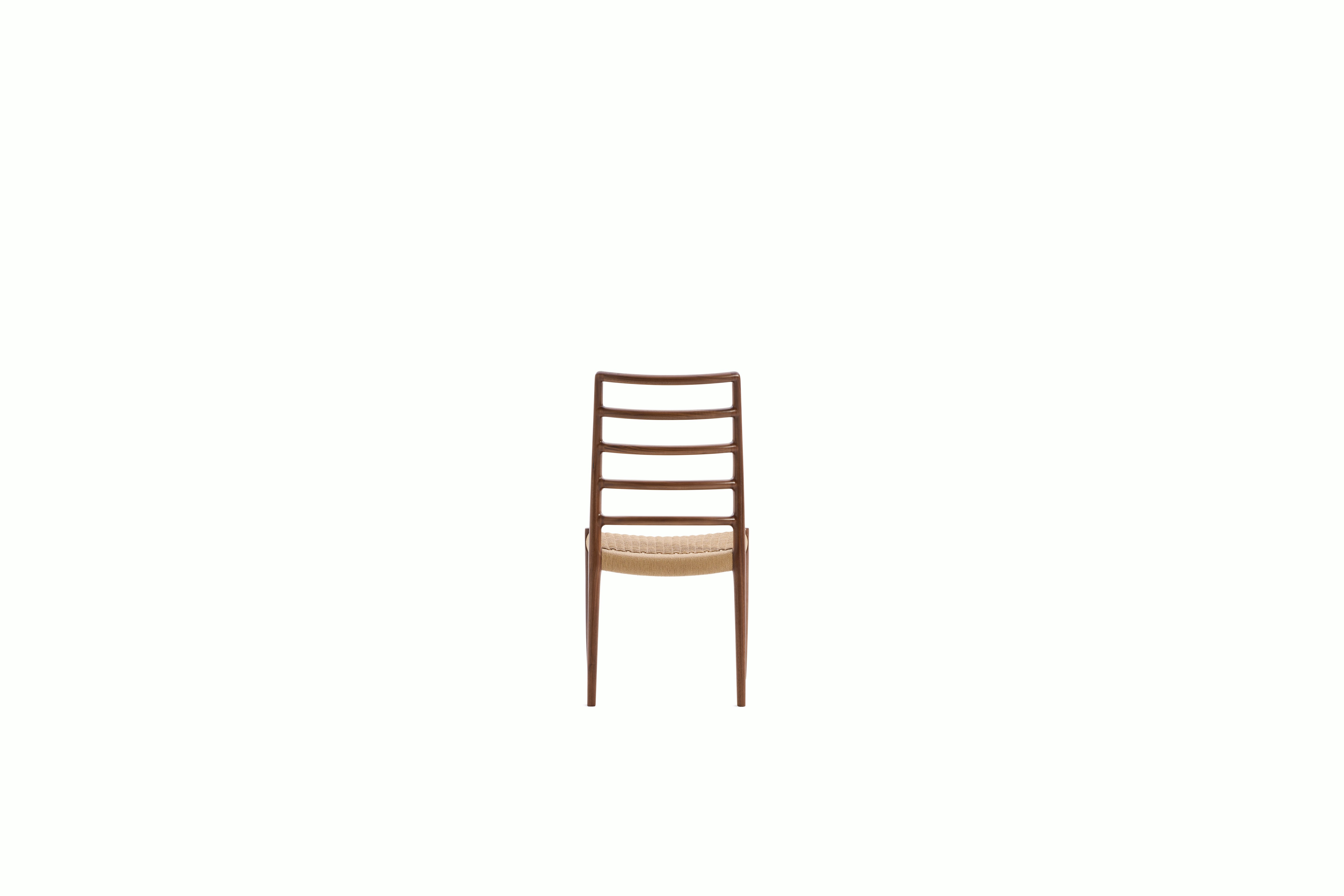 Moller 82 Side Chair - walnut,  woven