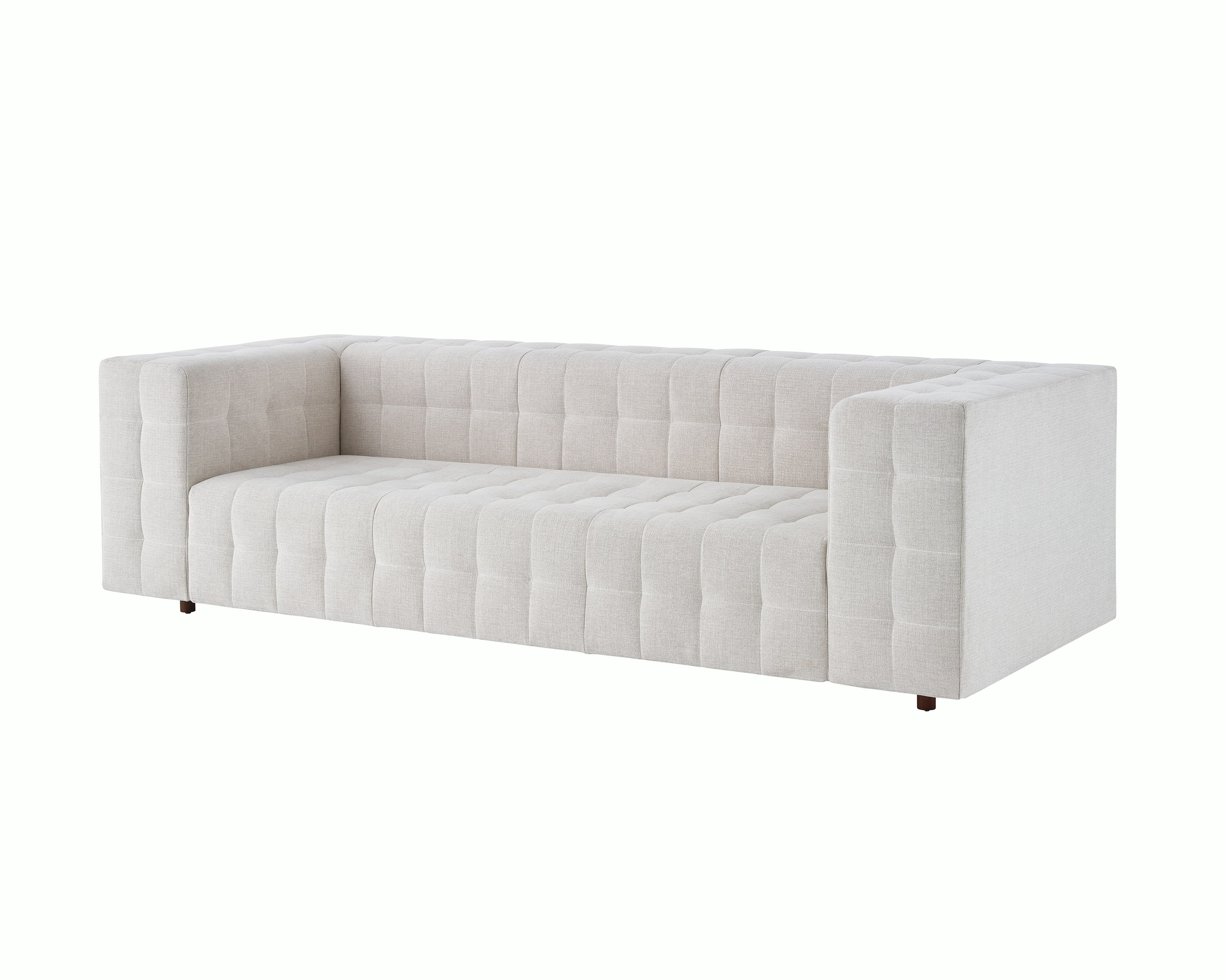 Rapport Sofa with walnut legs.