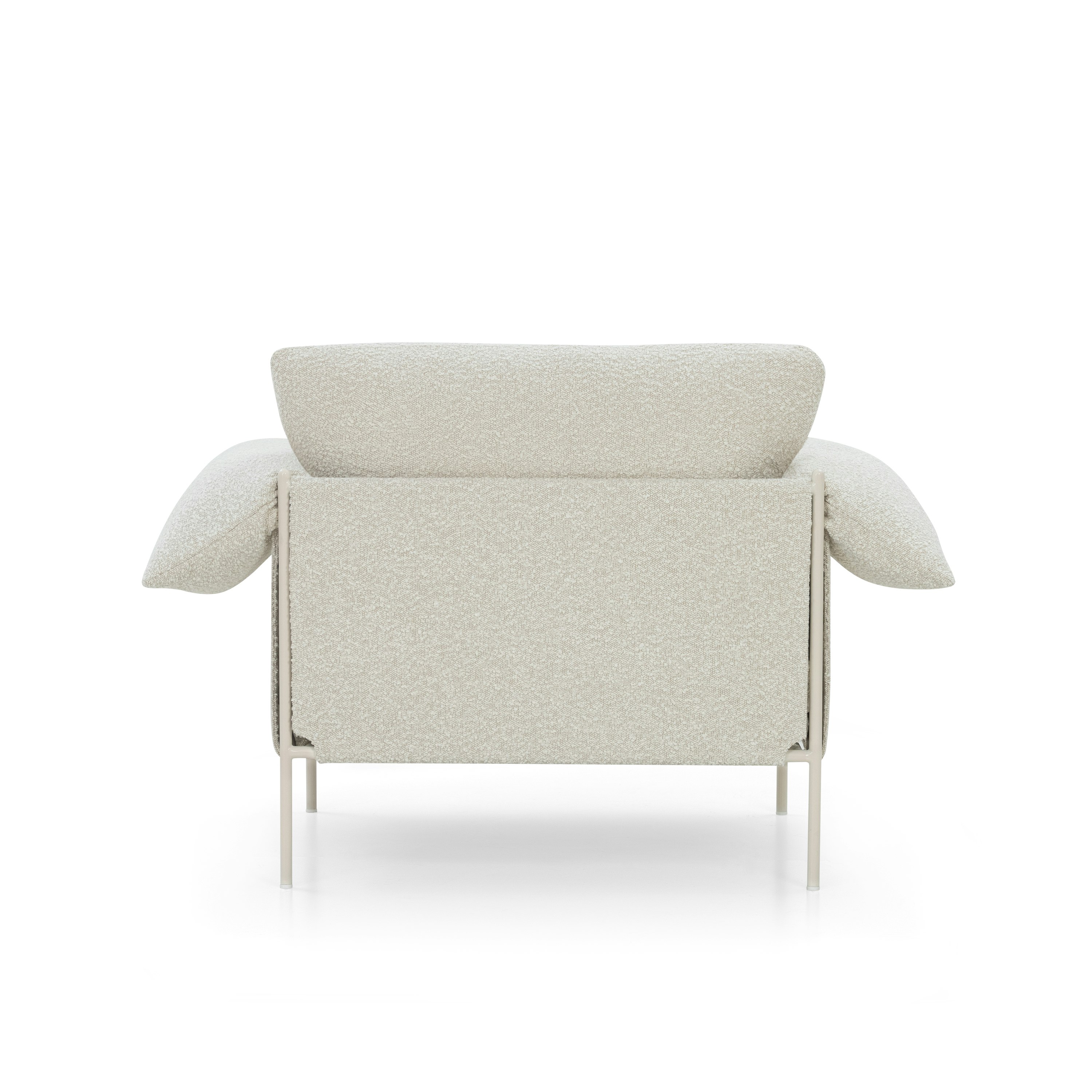 A Alva Chair in La Creme with a Nougat Cream finish viewed from Back