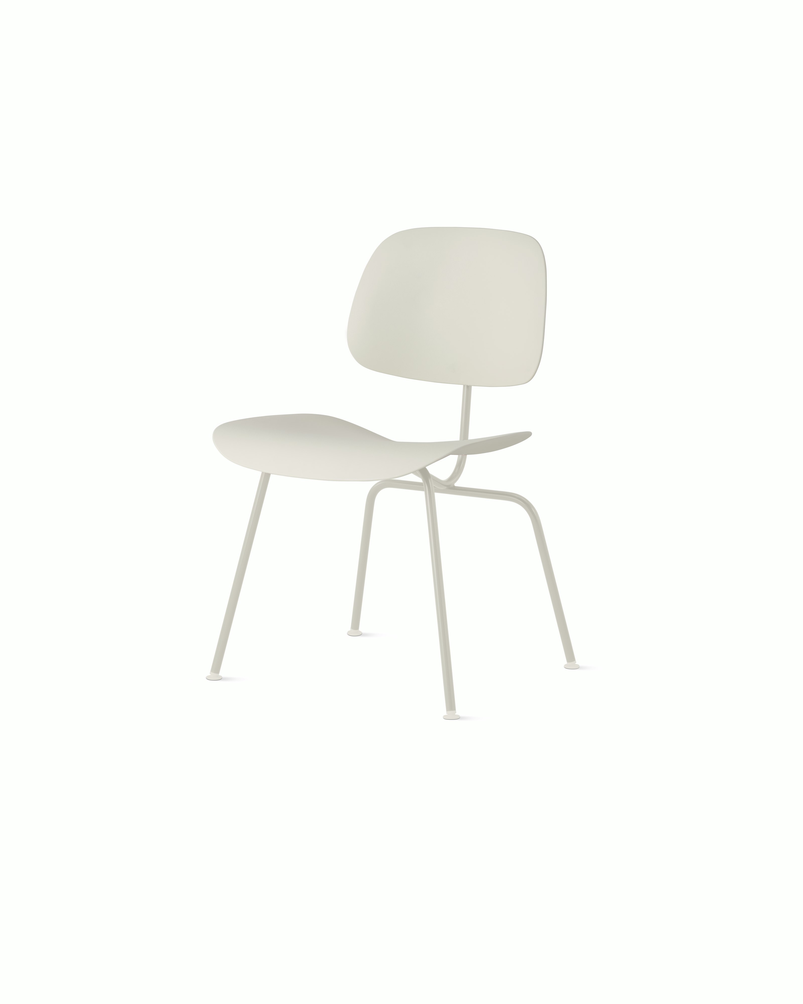 Eames Molded Plastic Dining Chair (EC-127) - Side Chair, Non Upholstered, White, White
