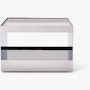 D Urso Occasional Tables - small,  stainless steel,  clear glass