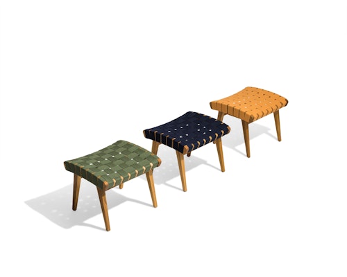 Fern Sunbrella Webbing Navy Sunbrella Webbing Ochre Sunbrella Webbing Teak Frame Outdoor