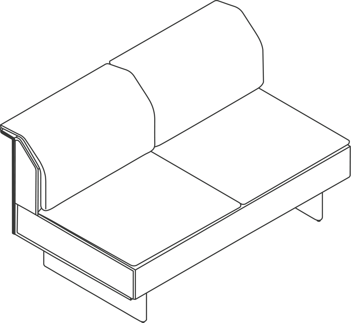 A line drawing - Mantle Sectional Sofa | Settee | Armless